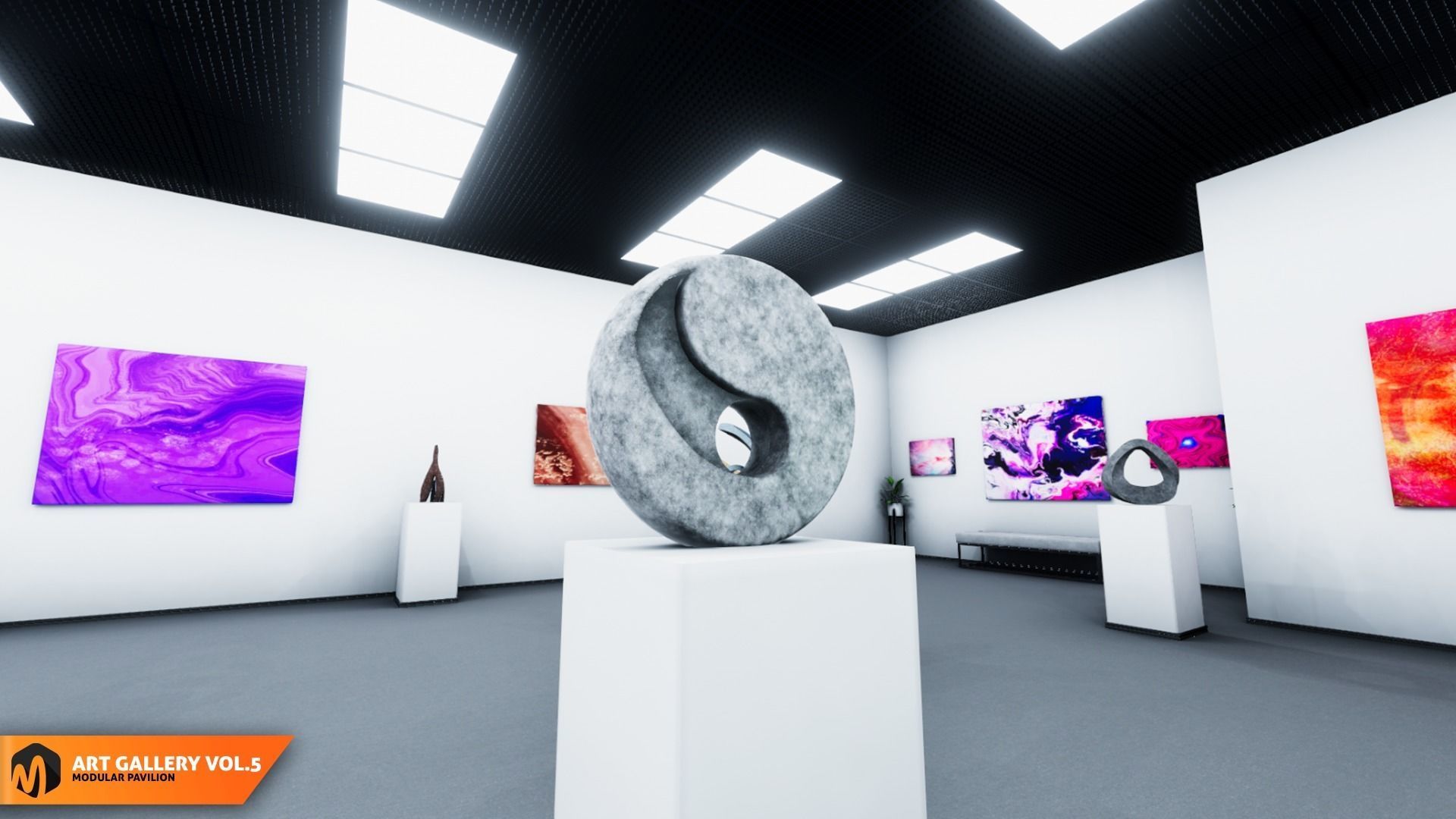 Art gallery Vol5 - modular pavilion 3D model_2