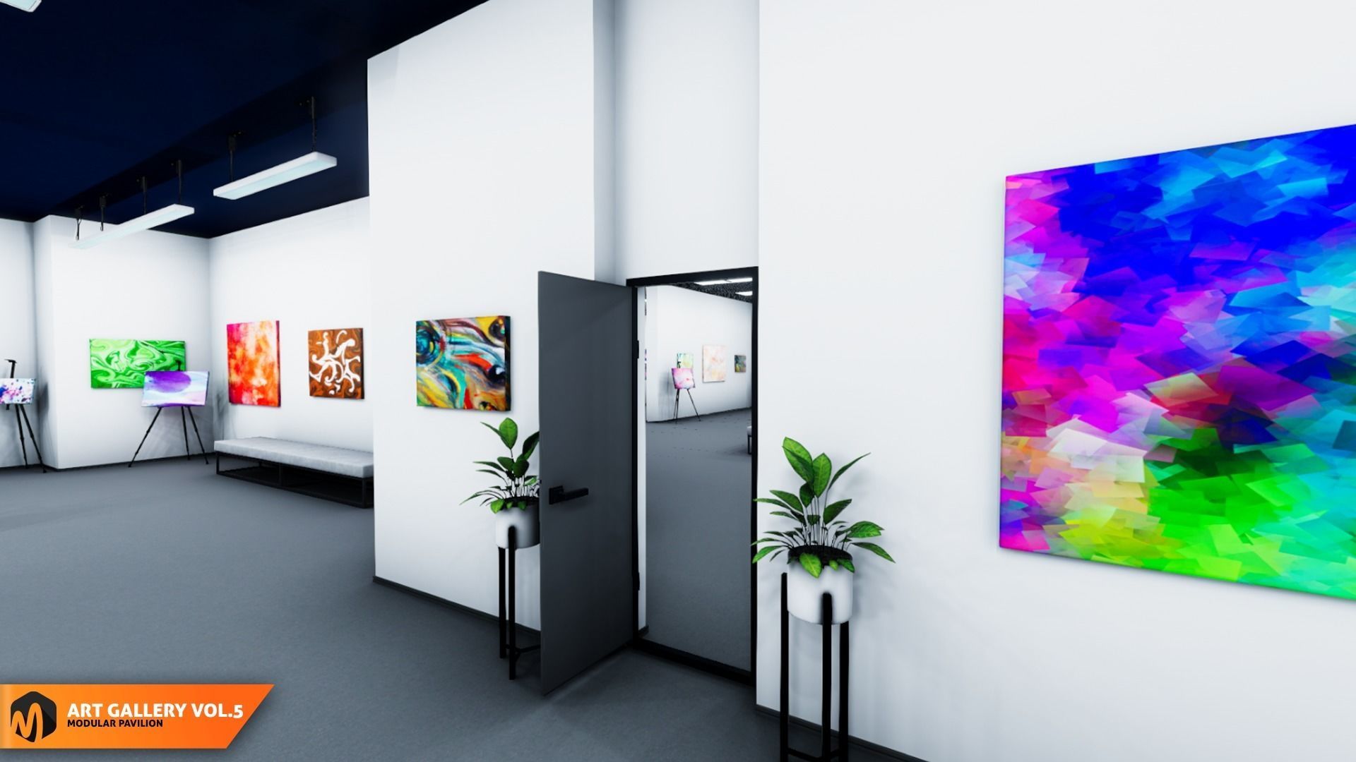 Art gallery Vol5 - modular pavilion 3D model_7