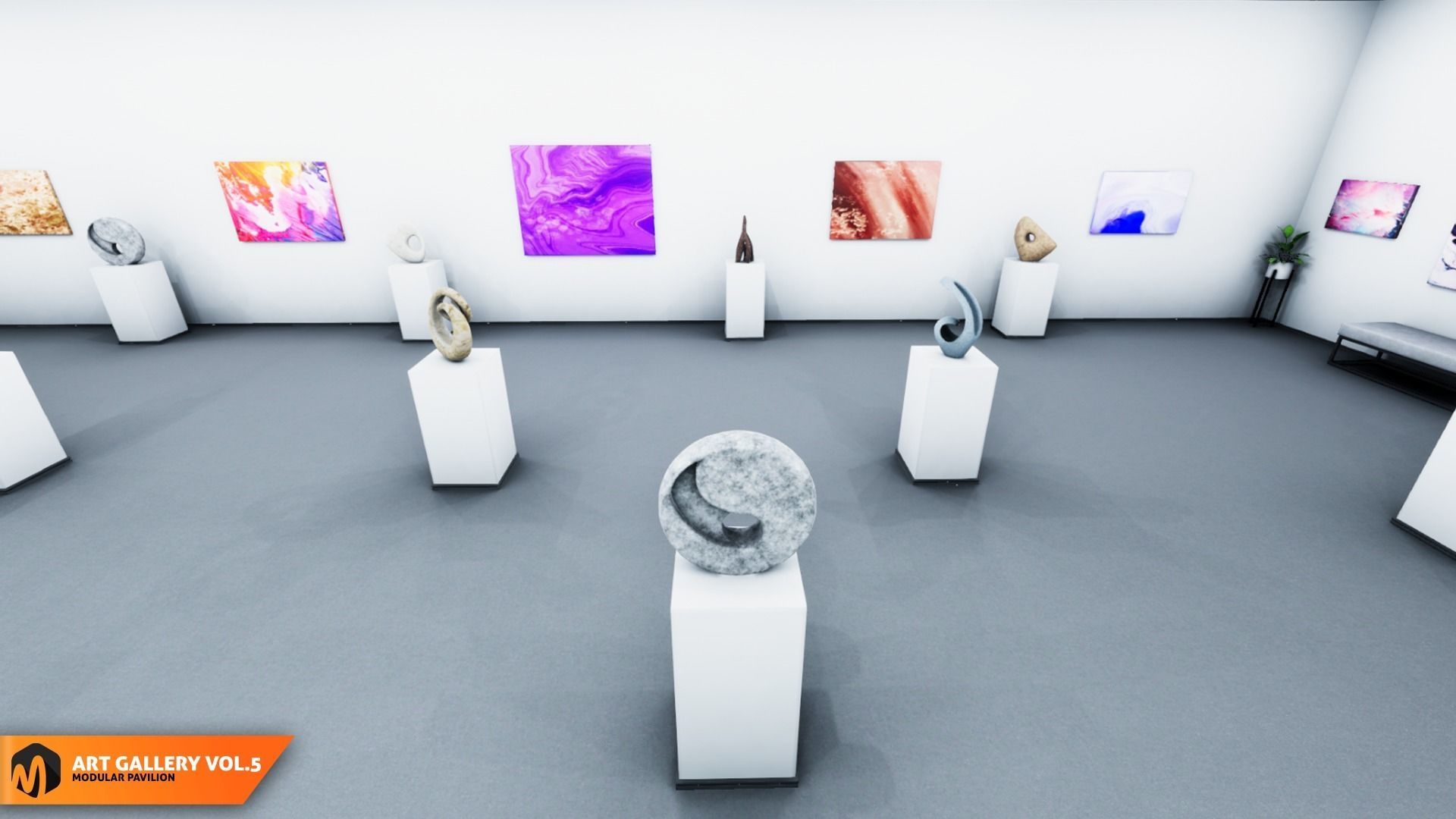 Art gallery Vol5 - modular pavilion 3D model_5
