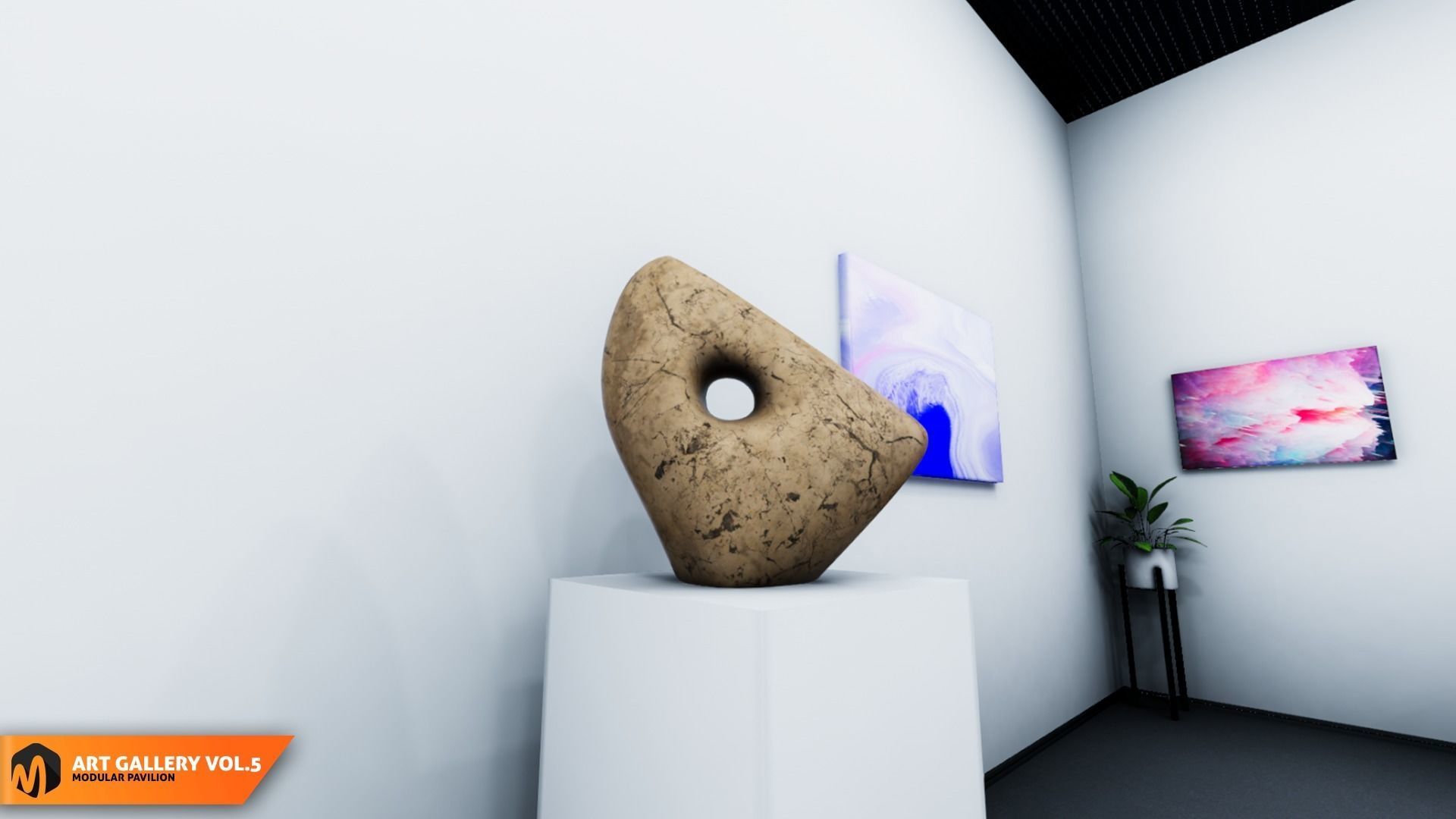 Art gallery Vol5 - modular pavilion 3D model_1