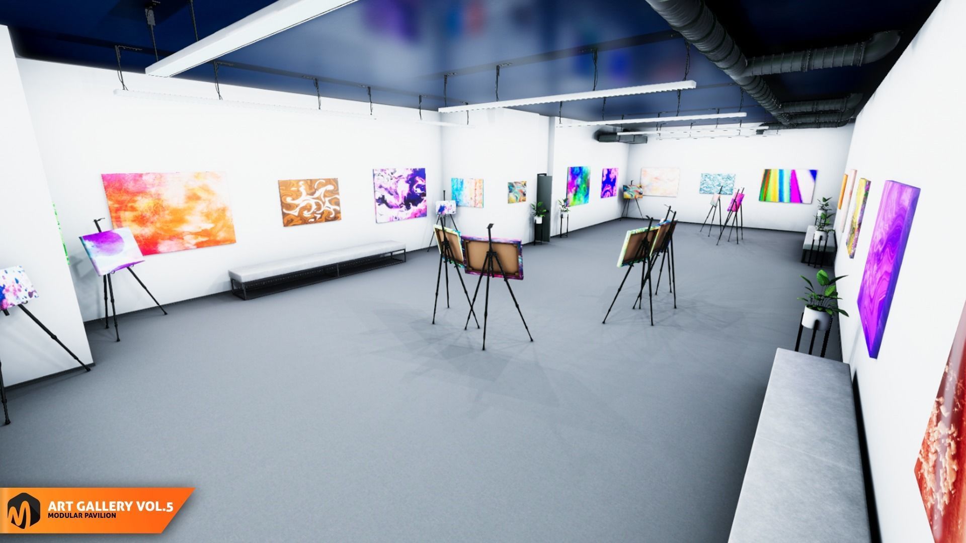Art gallery Vol5 - modular pavilion 3D model_4