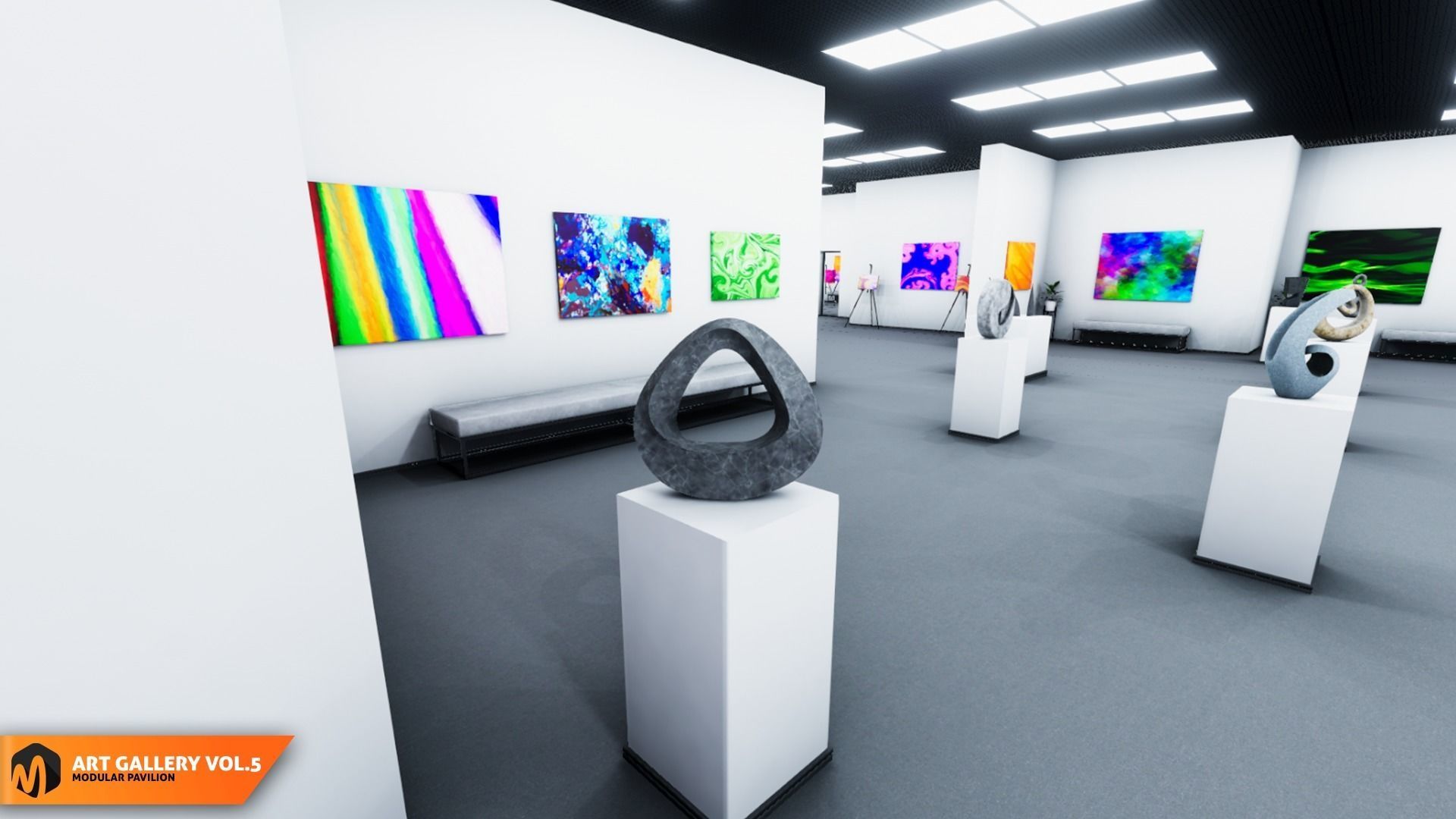Art gallery Vol5 - modular pavilion 3D model_15