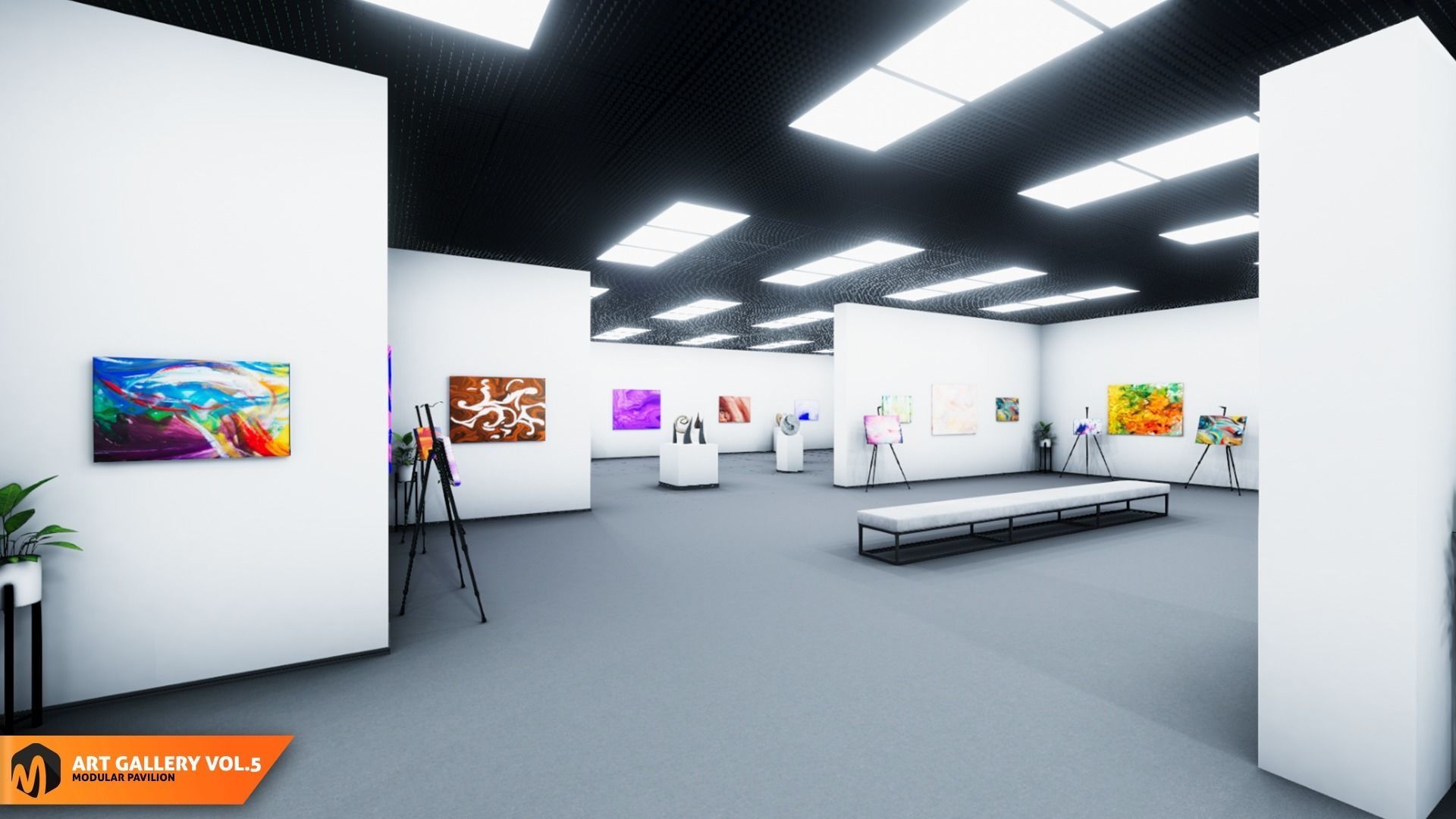 Art gallery Vol5 - modular pavilion 3D model_6