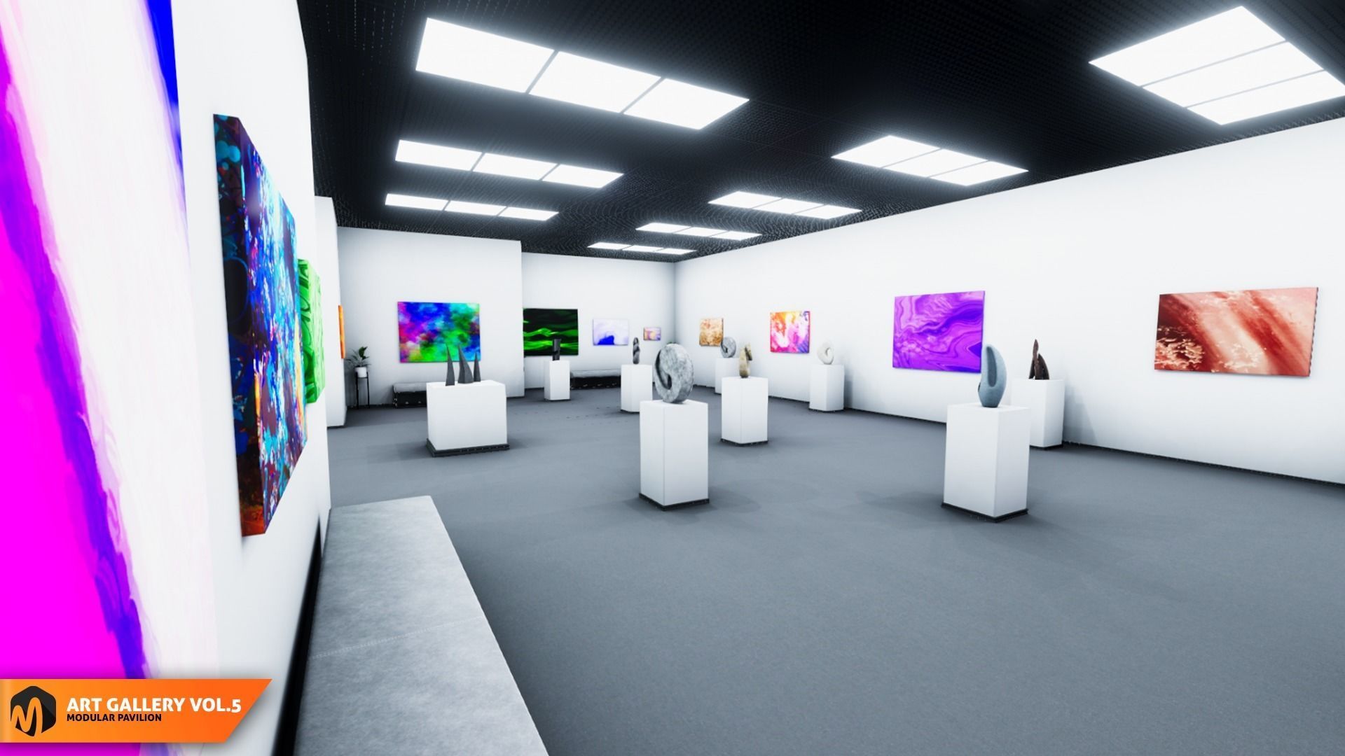 Art gallery Vol5 - modular pavilion 3D model_23