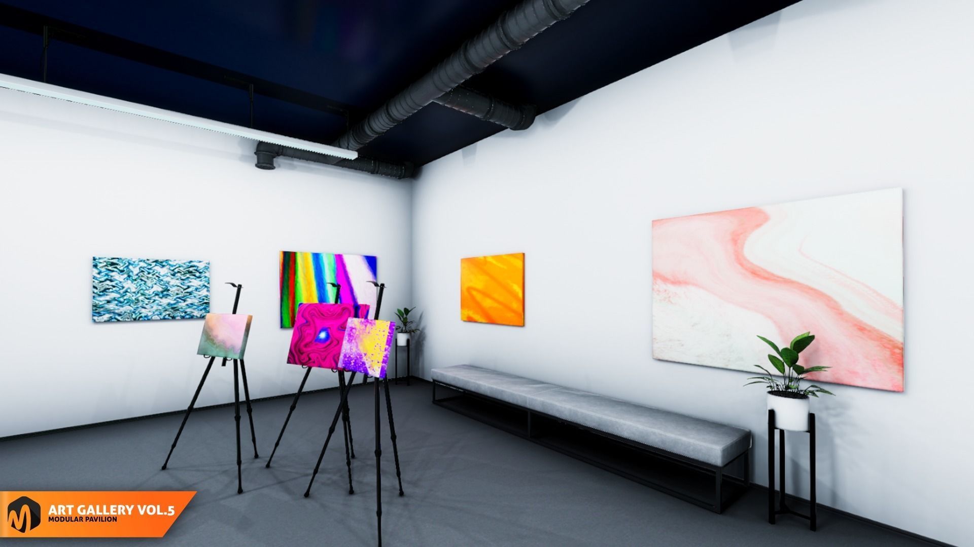 Art gallery Vol5 - modular pavilion 3D model_9