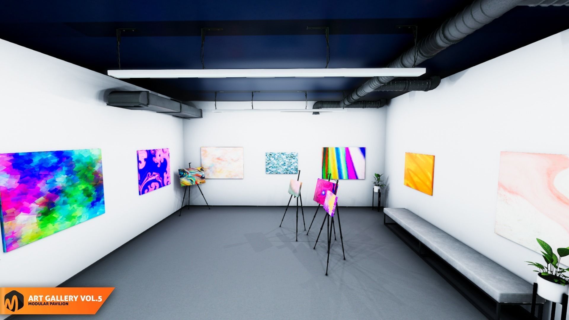 Art gallery Vol5 - modular pavilion 3D model_3