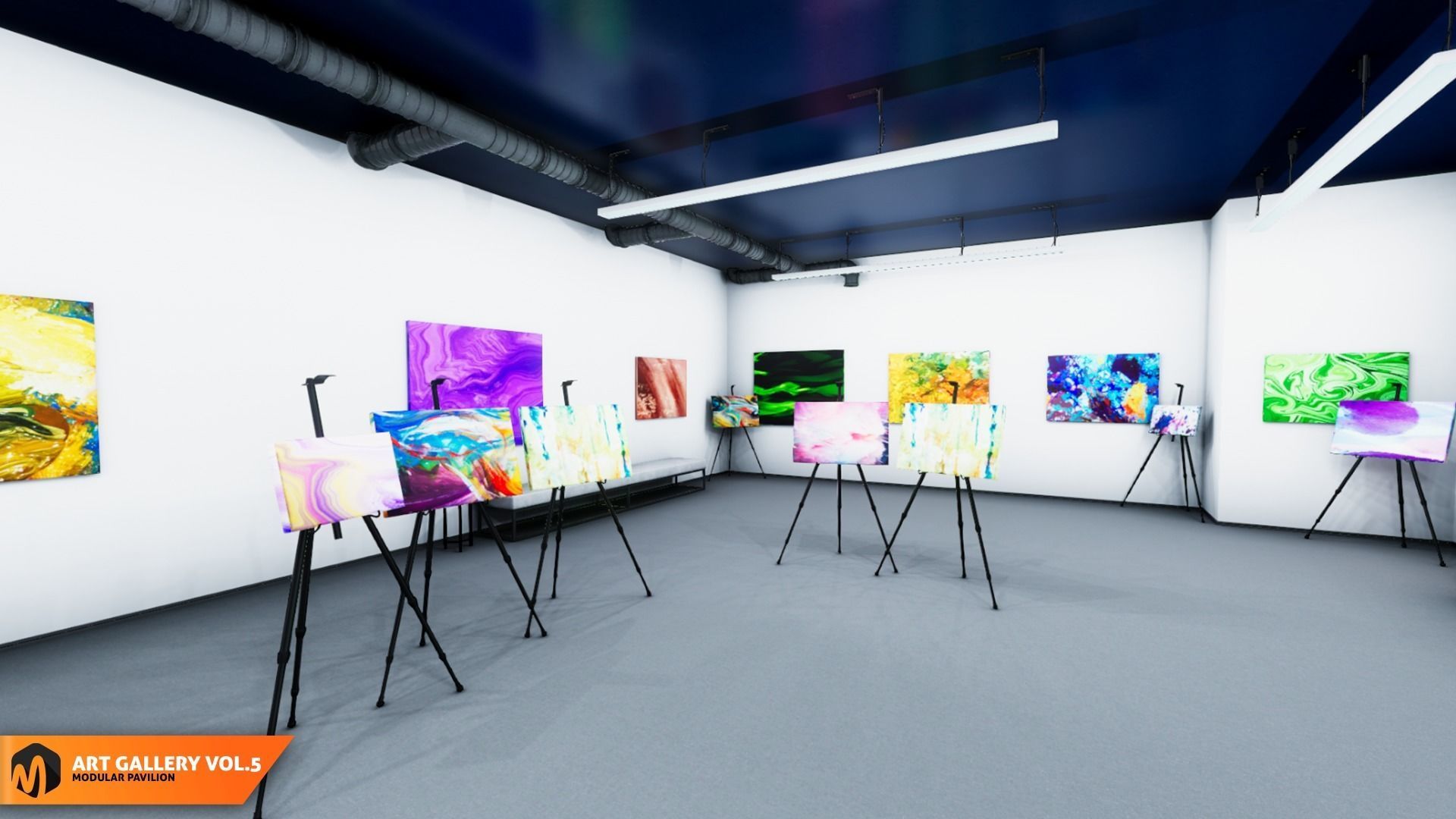 Art gallery Vol5 - modular pavilion 3D model_12