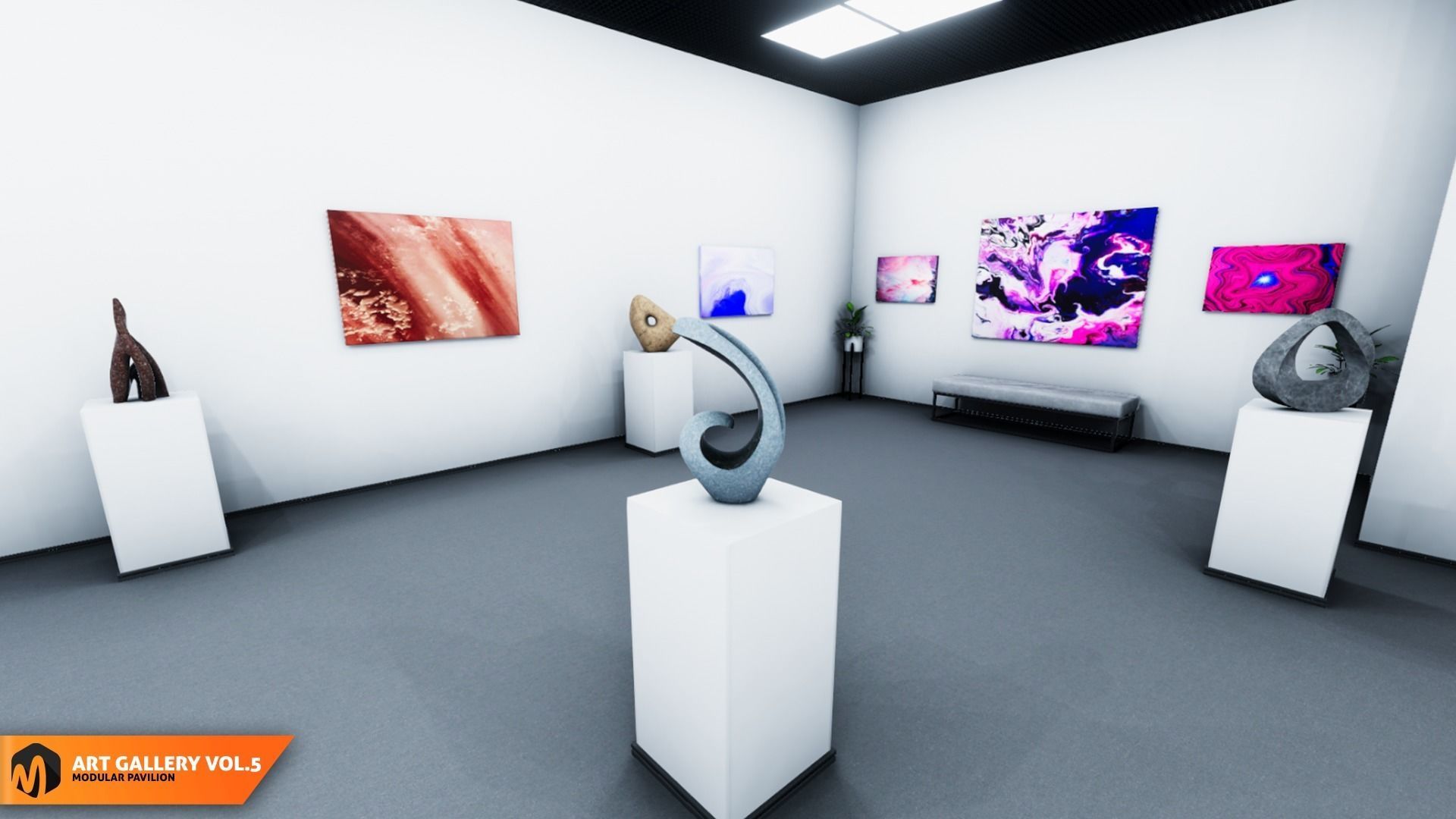 Art gallery Vol5 - modular pavilion 3D model_14