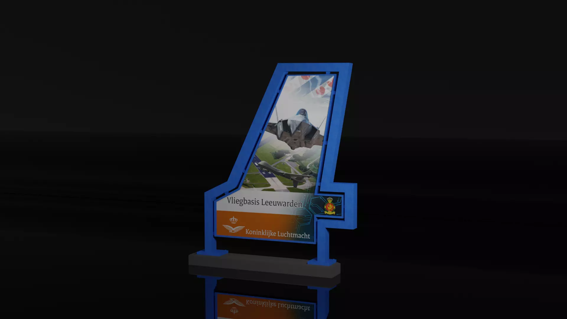 Military Airforce Base Sign leeuwarden Low-poly 3D model