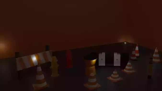 Low-poly road pack Free low-poly 3D model
