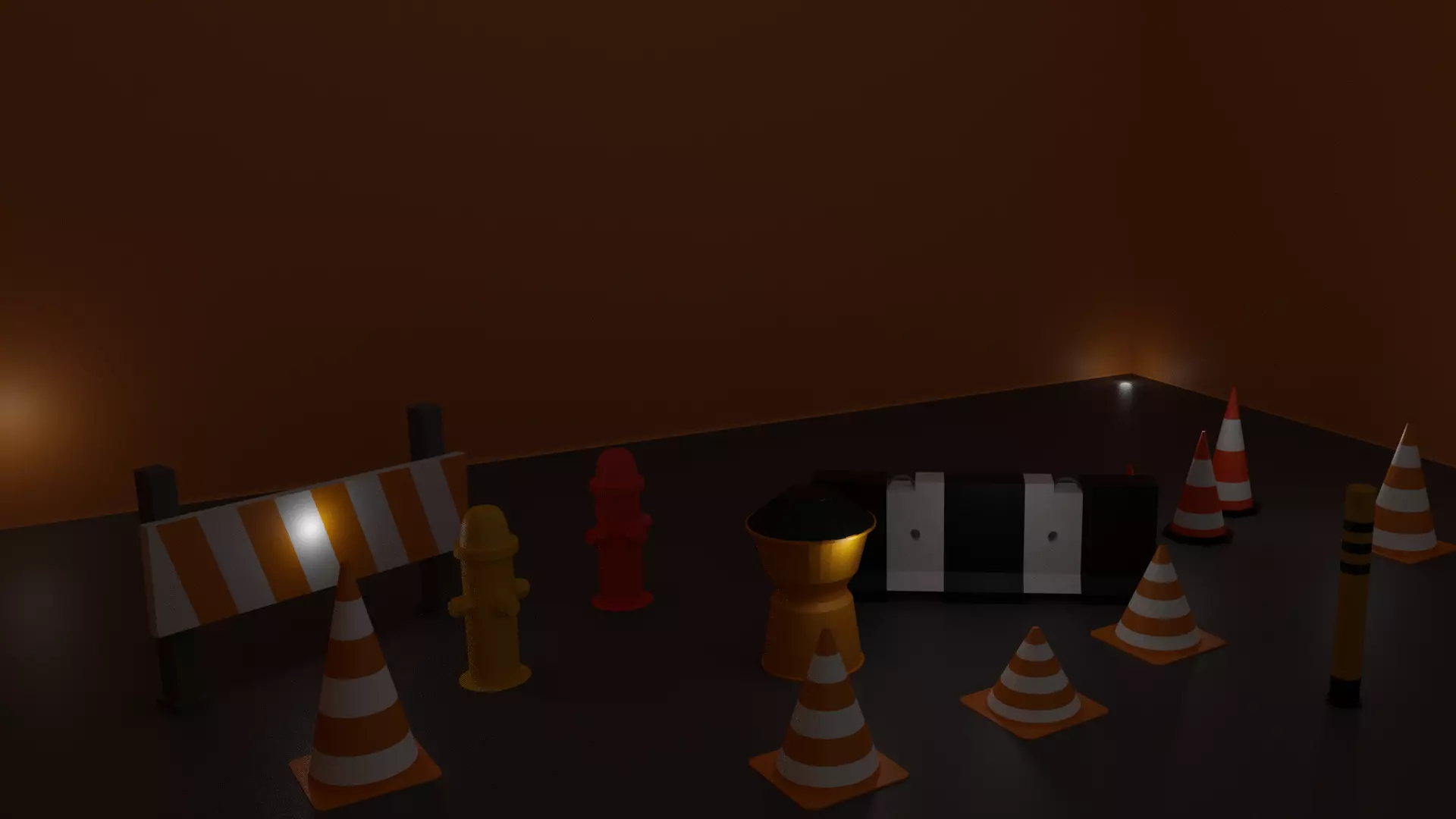 Low-poly road pack Free low-poly 3D model