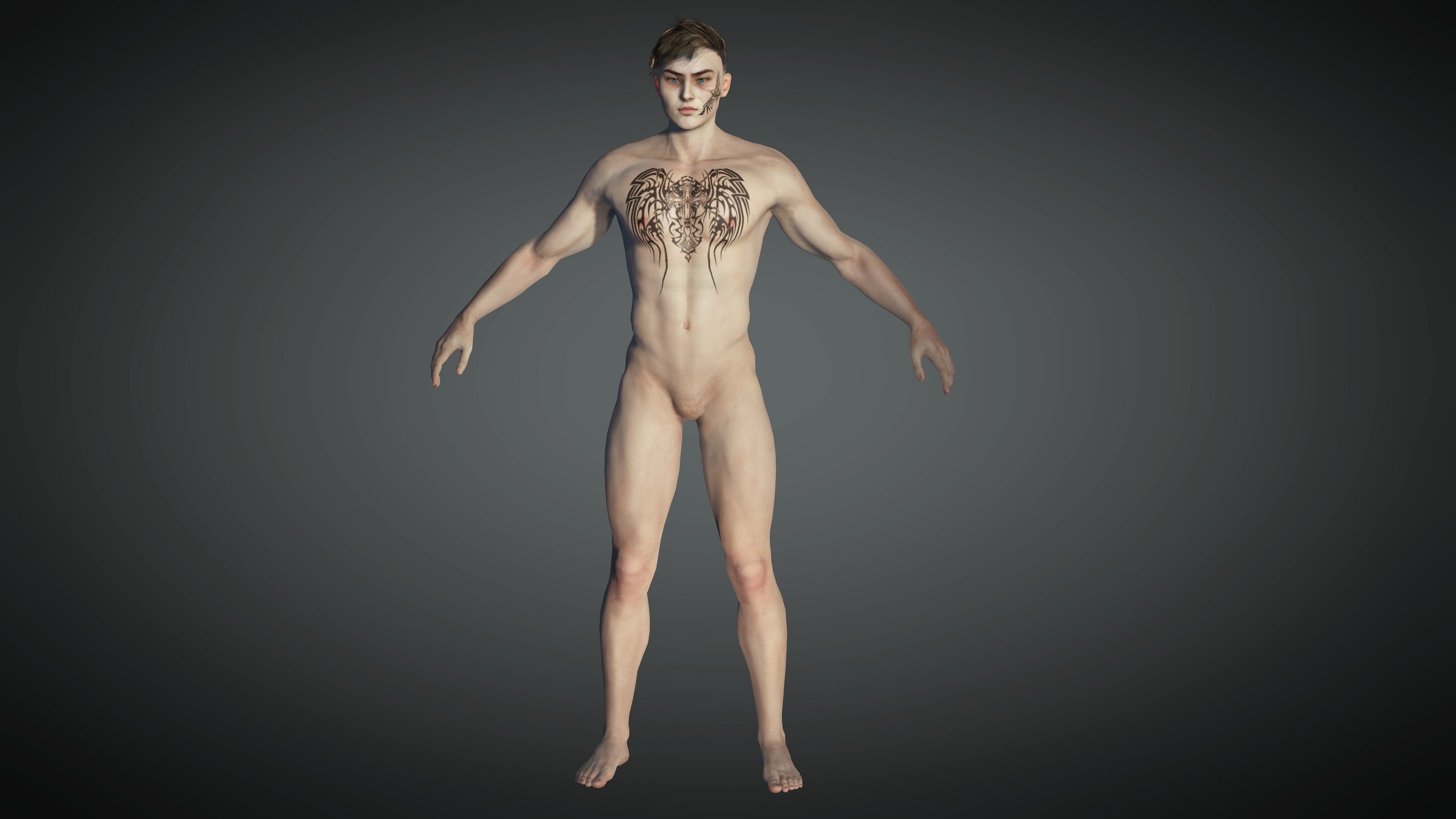 AAA Cyber Punk Male Character 01 Low-poly 3D model_9