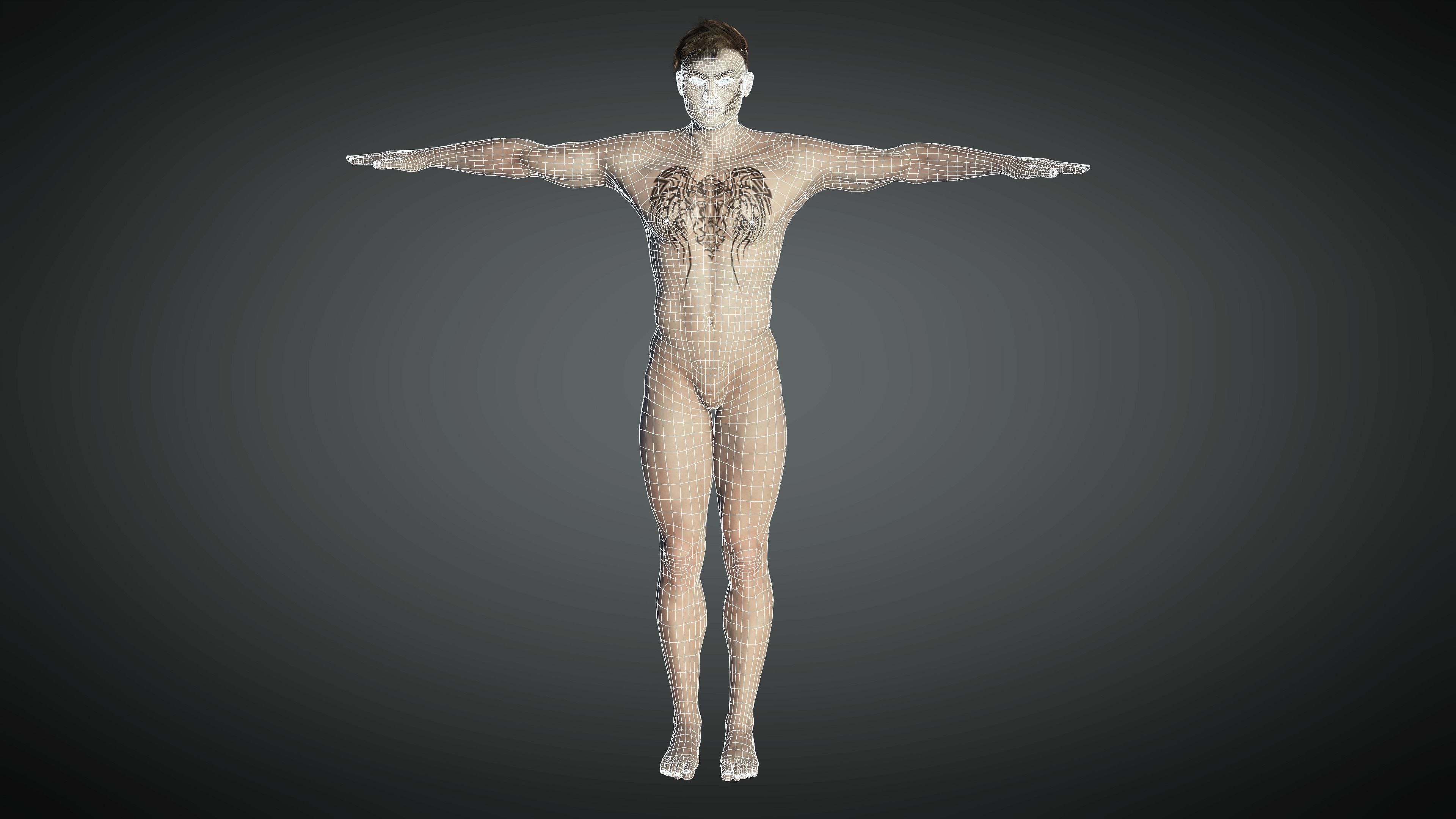 AAA Cyber Punk Male Character 01 Low-poly 3D model_22