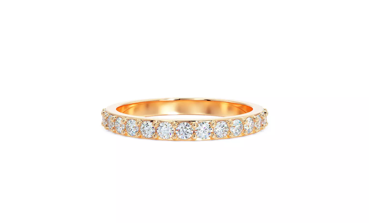 1 row diamond eternity ring with 2mm stones 3D print model