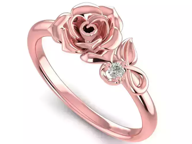 Romantic Rose Diamond Ring for Women  2933 3D print model