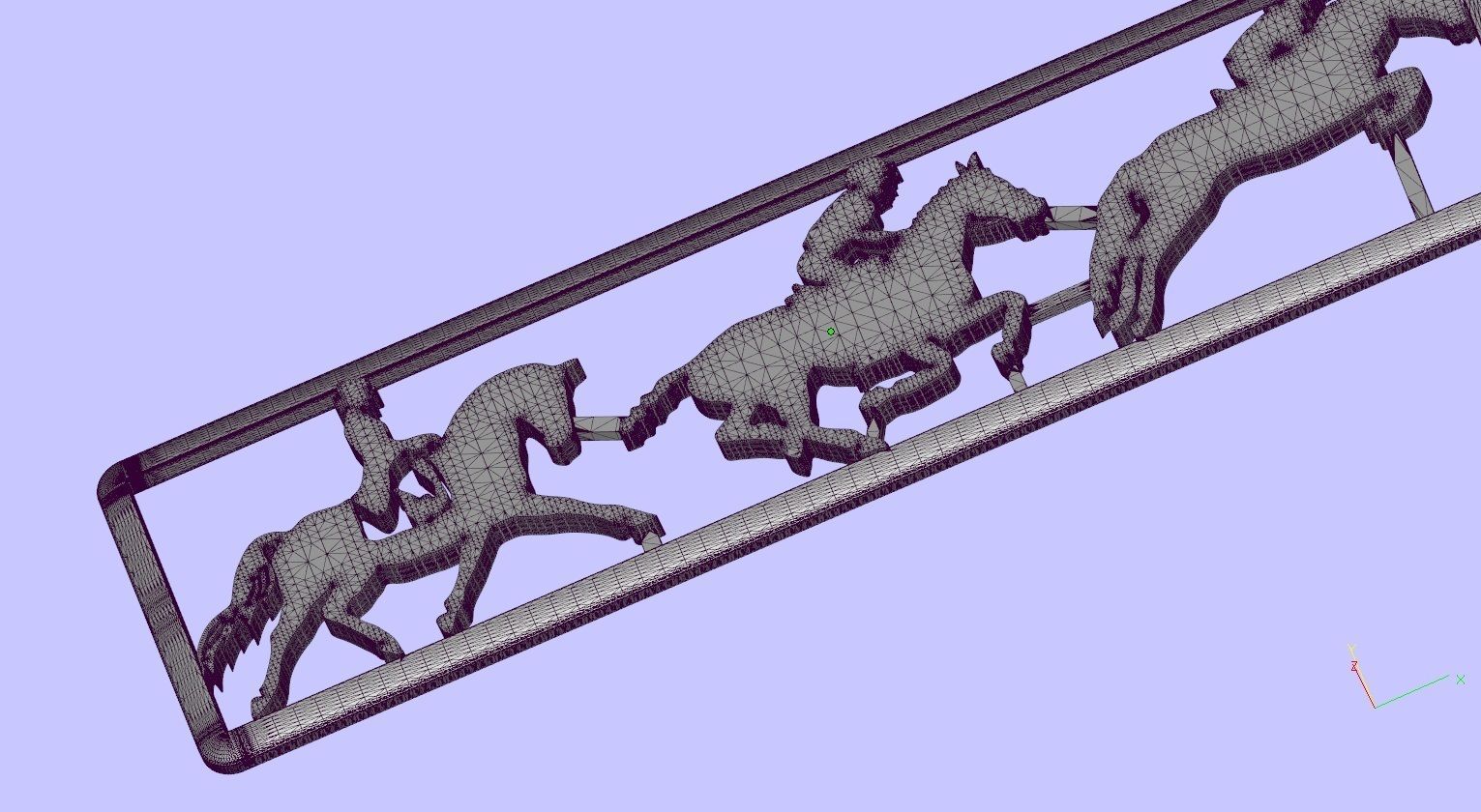 three horse riding emblem of equestrian competition 3D print model_4