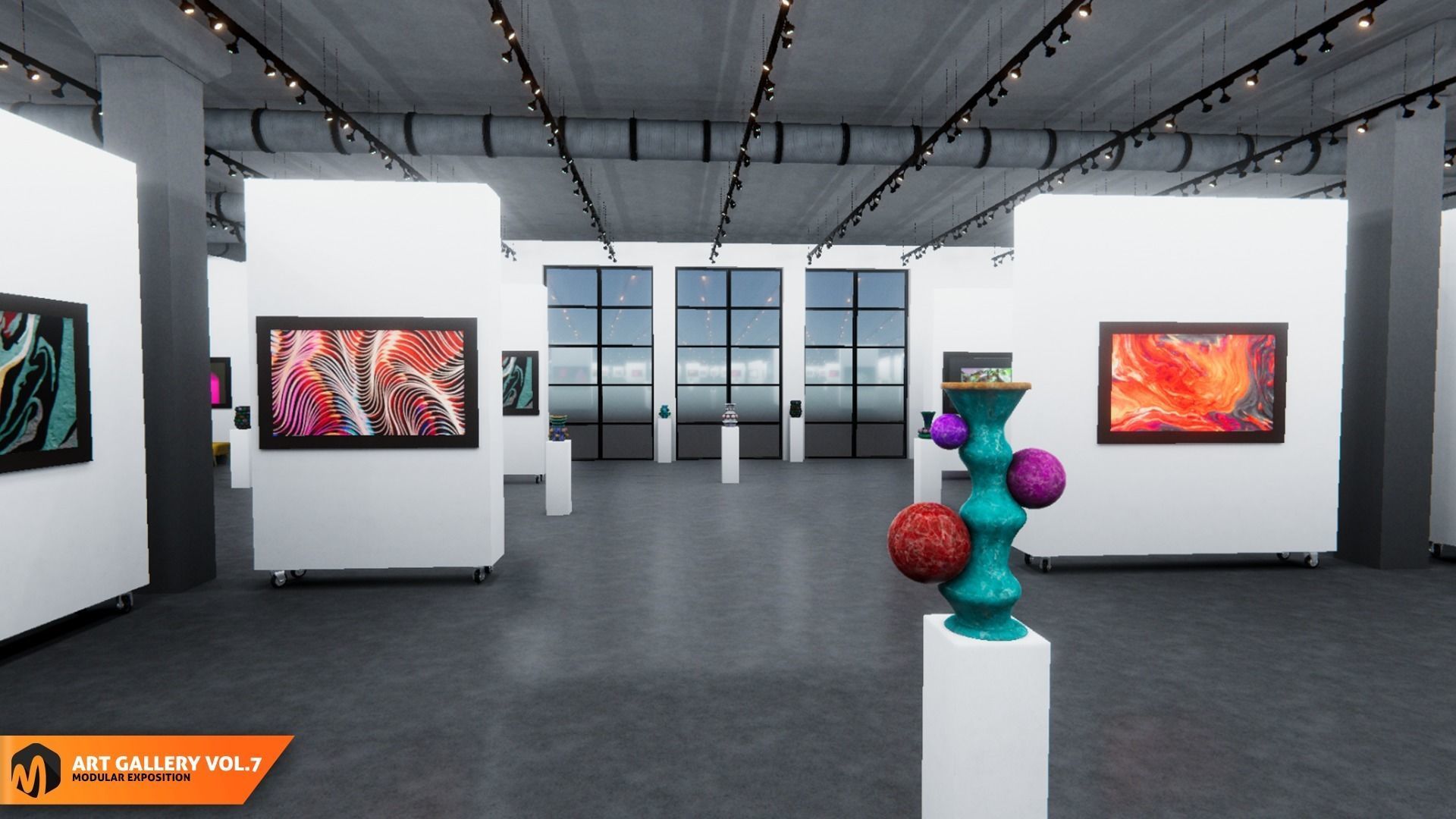 Art gallery Vol7 - modular exposition 3D model_6