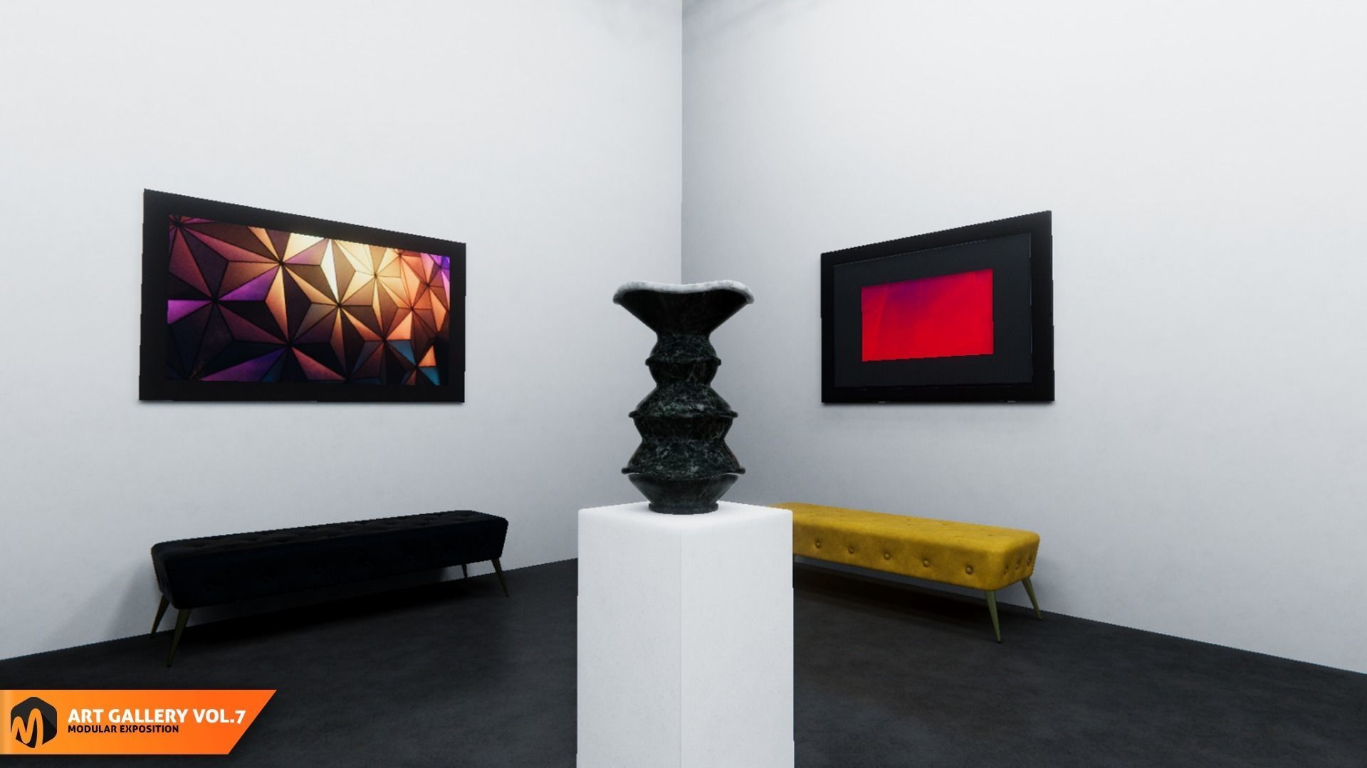 Art gallery Vol7 - modular exposition 3D model_4