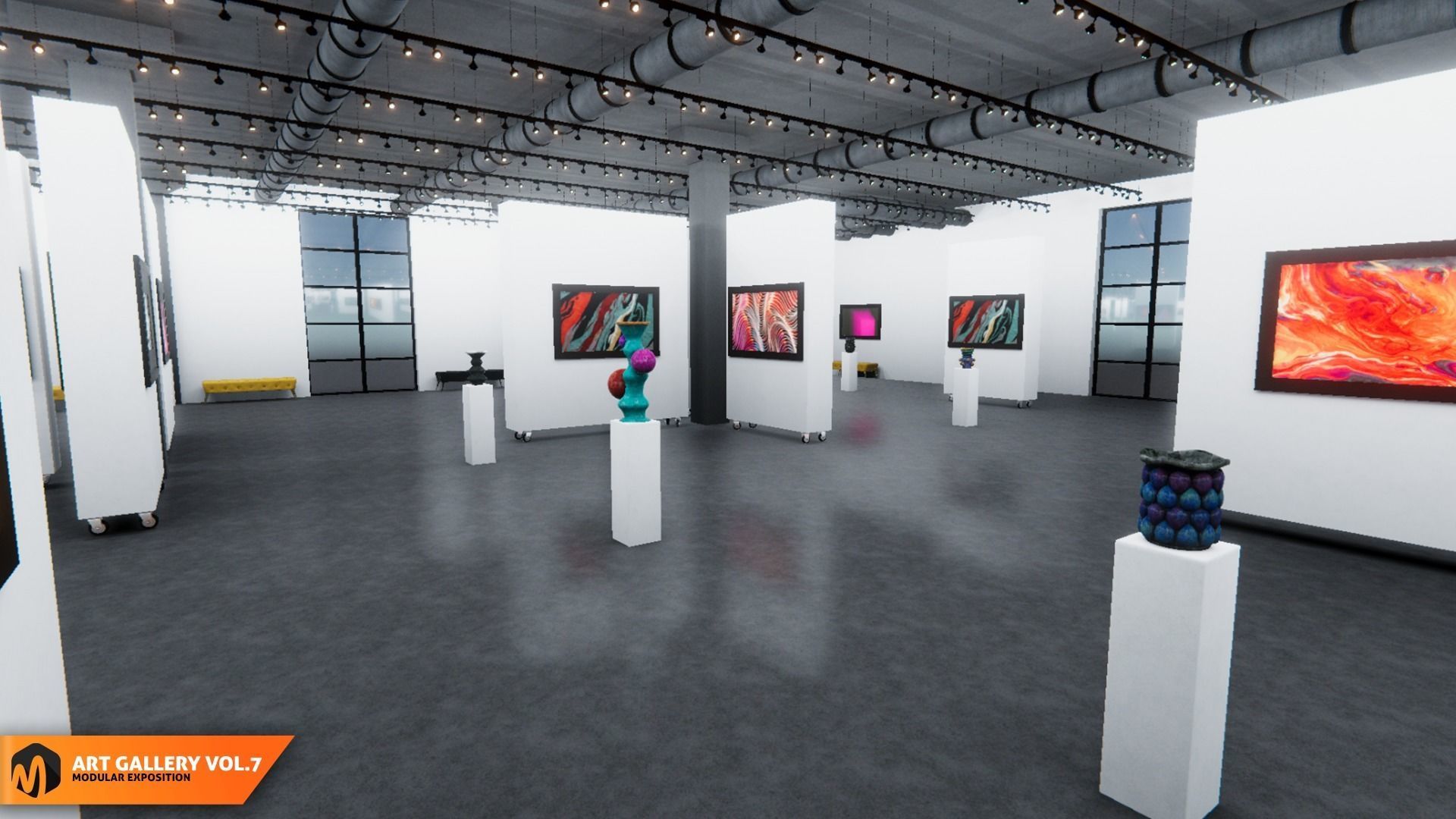 Art gallery Vol7 - modular exposition 3D model_15