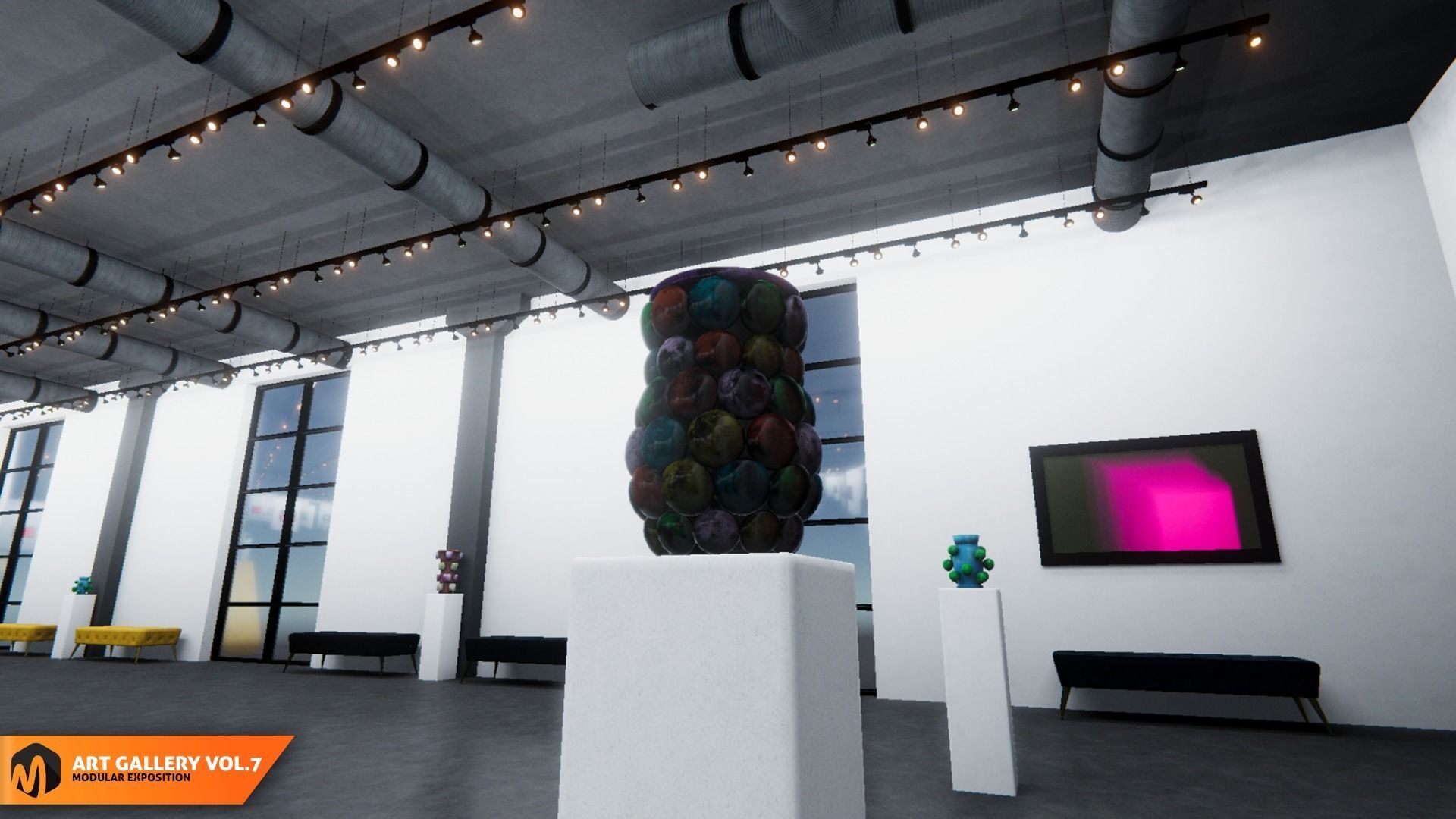 Art gallery Vol7 - modular exposition 3D model_14