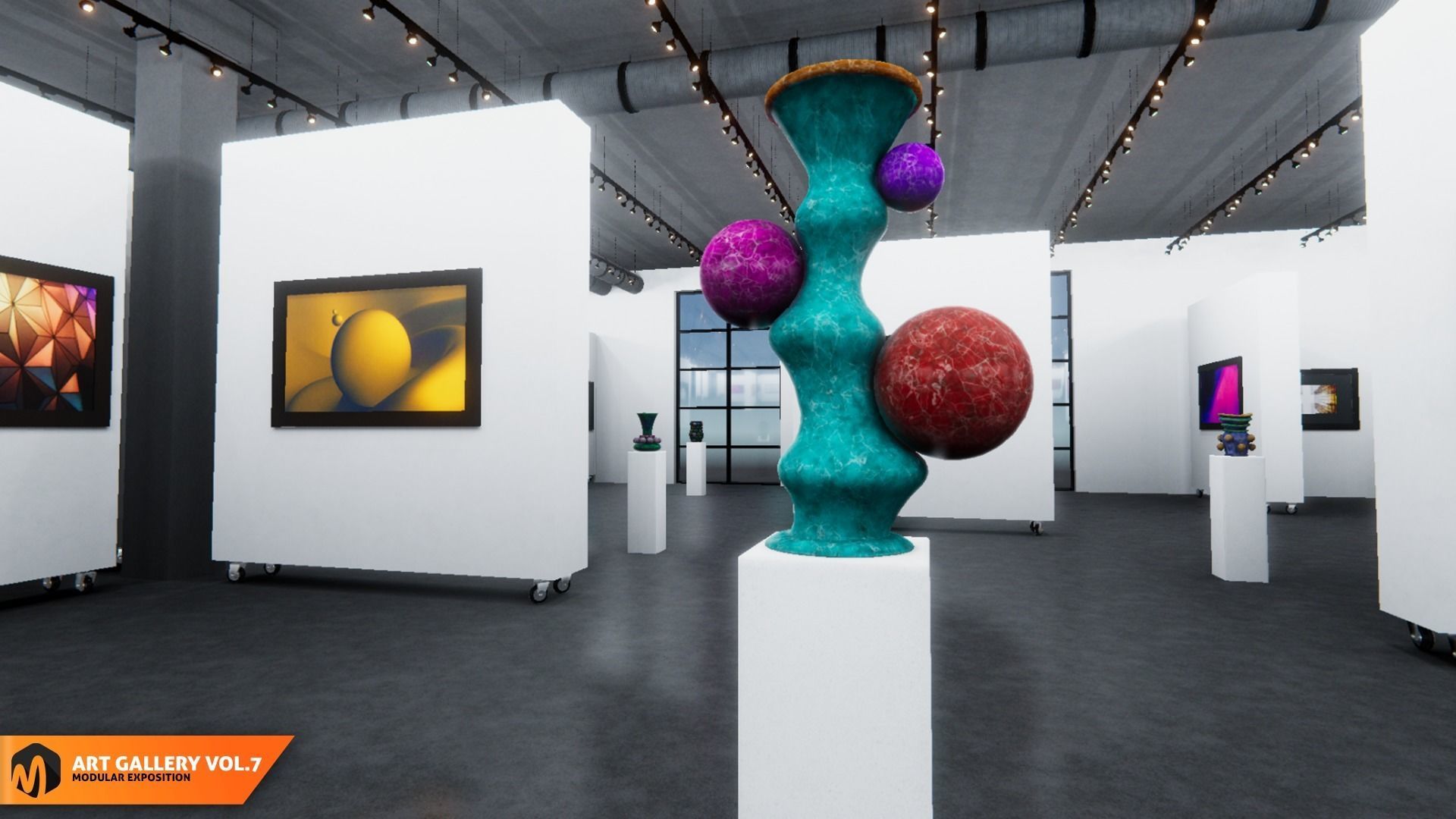 Art gallery Vol7 - modular exposition 3D model_2