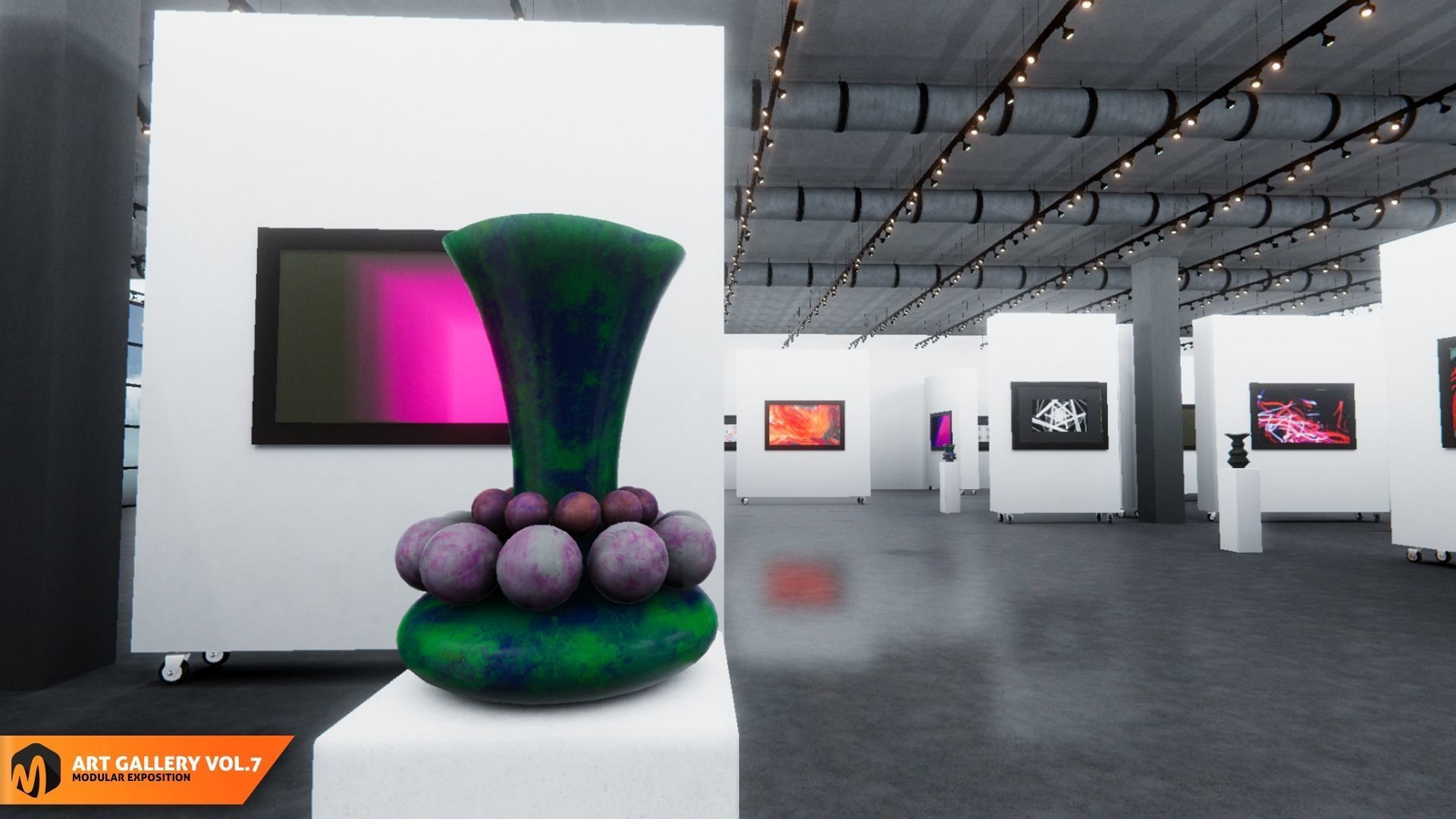 Art gallery Vol7 - modular exposition 3D model_10