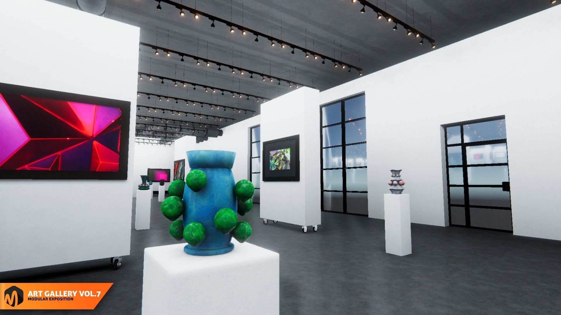 Art gallery Vol7 - modular exposition 3D model_9