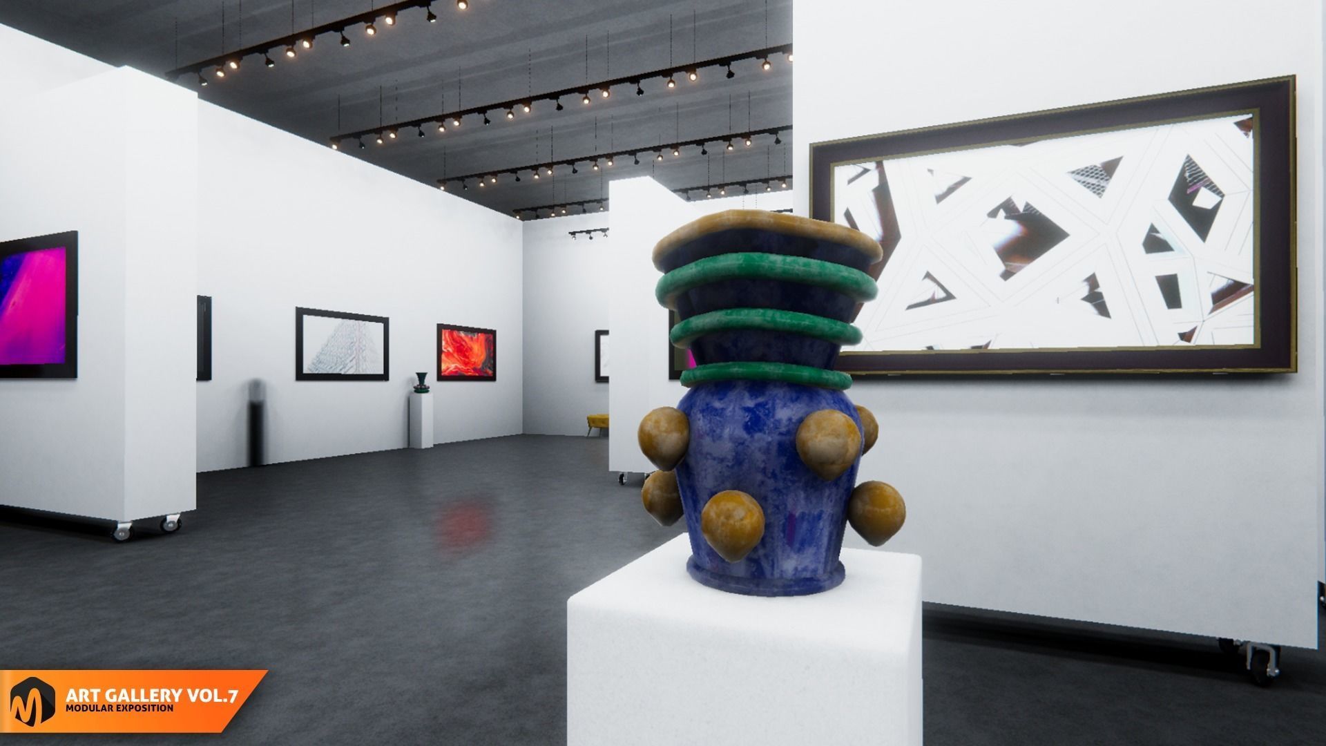 Art gallery Vol7 - modular exposition 3D model_11