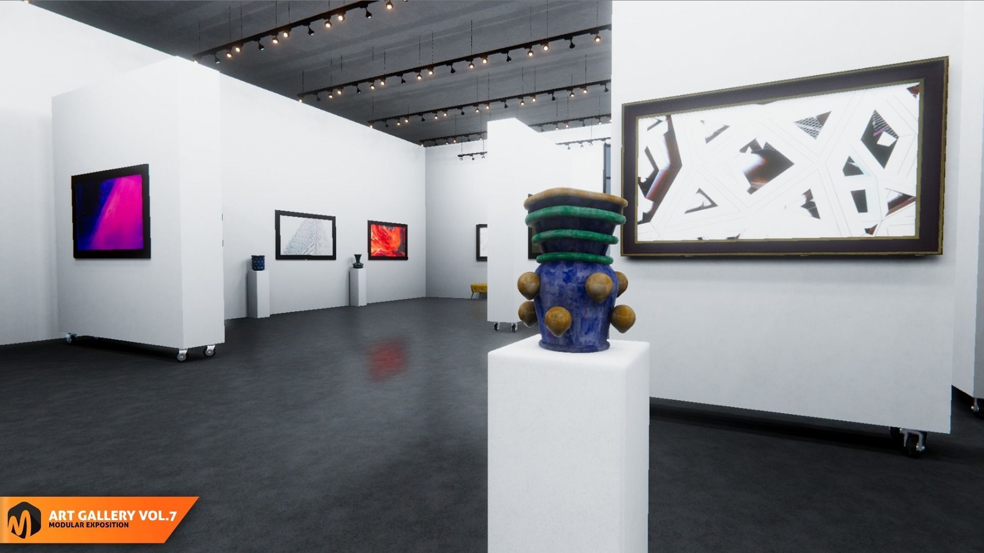 Art gallery Vol7 - modular exposition 3D model_16