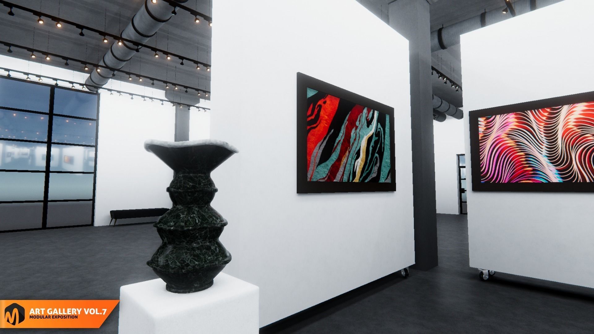 Art gallery Vol7 - modular exposition 3D model_12