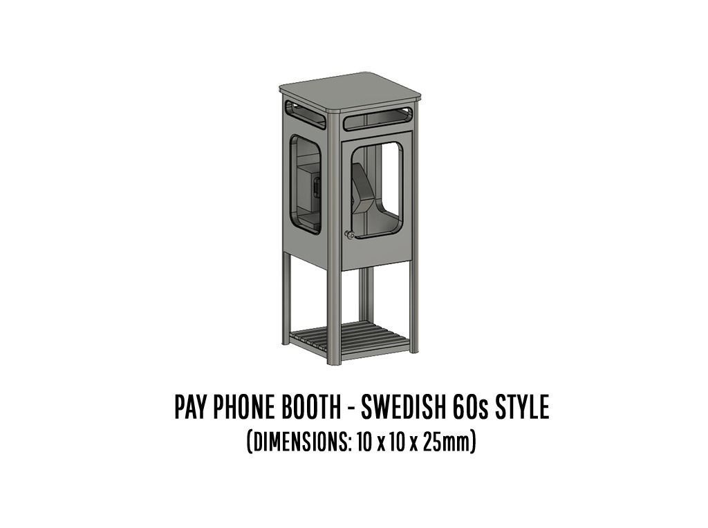 STA-0001 Station set for Sweden H0-scale 16 items 3D print model_2