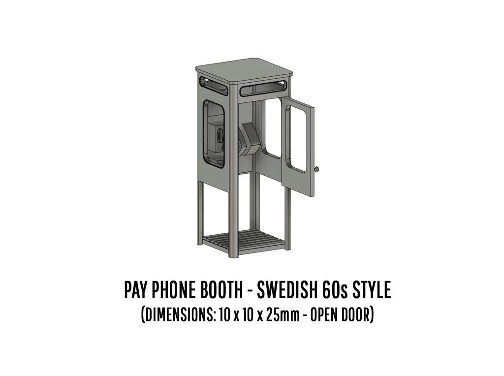 STA-0001 Station set for Sweden H0-scale 16 items 3D print model_4