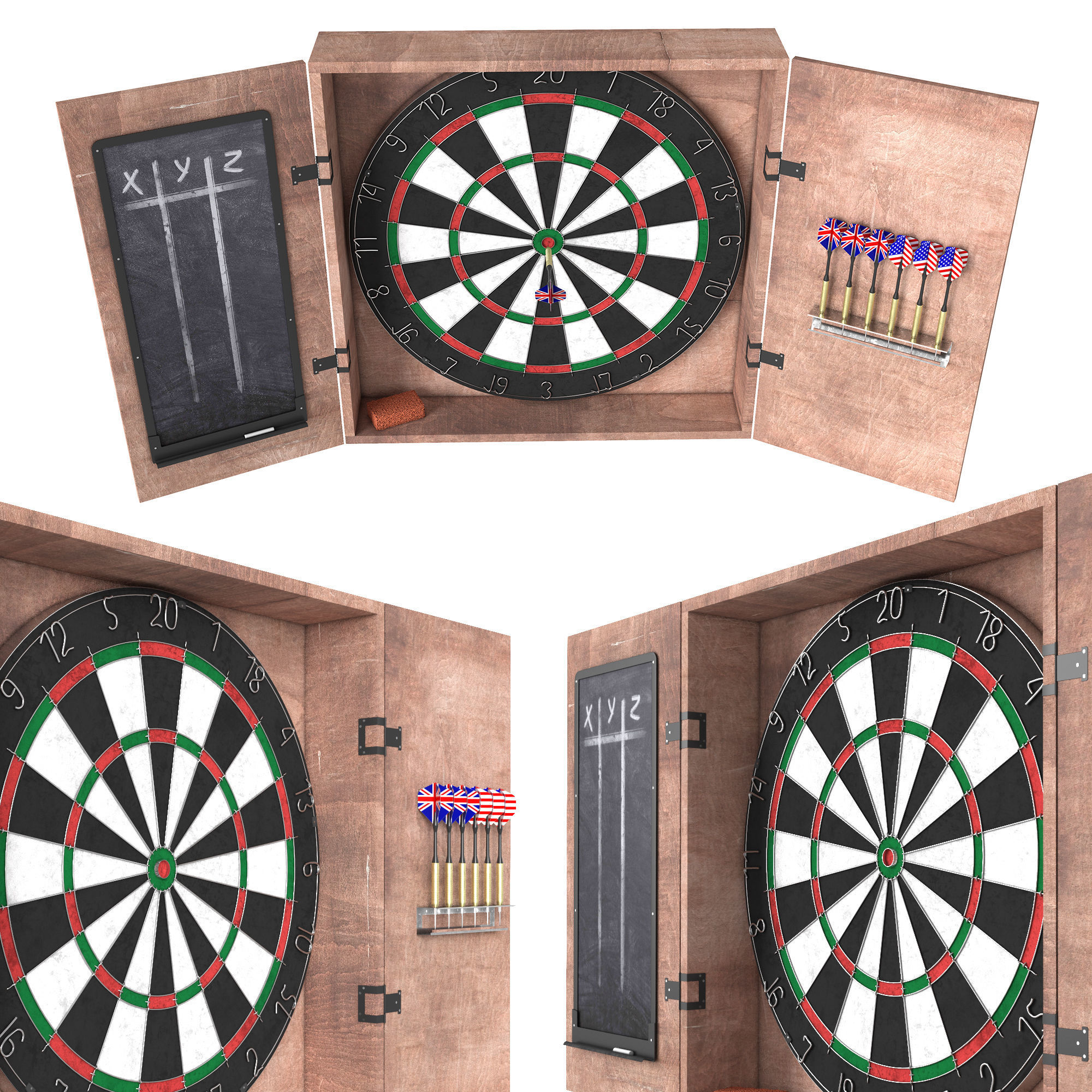 Darts target game 3D model_3