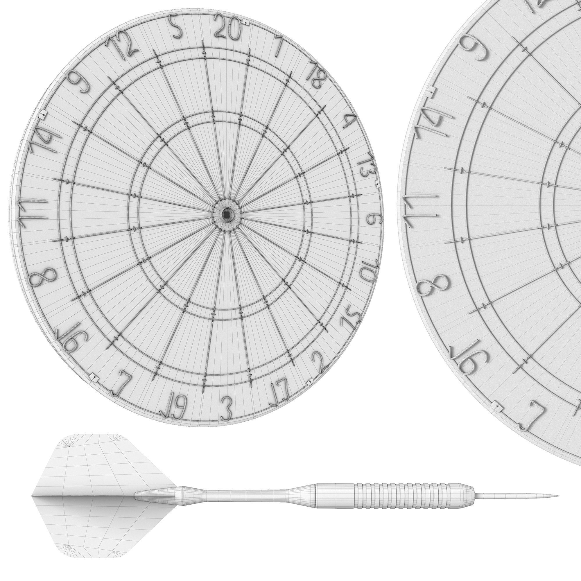 Darts target game 3D model_7