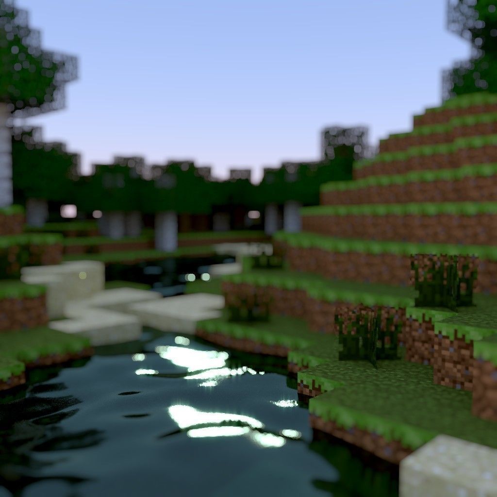3d-Minecraft World with Relastic Water Low-poly 3D model_1