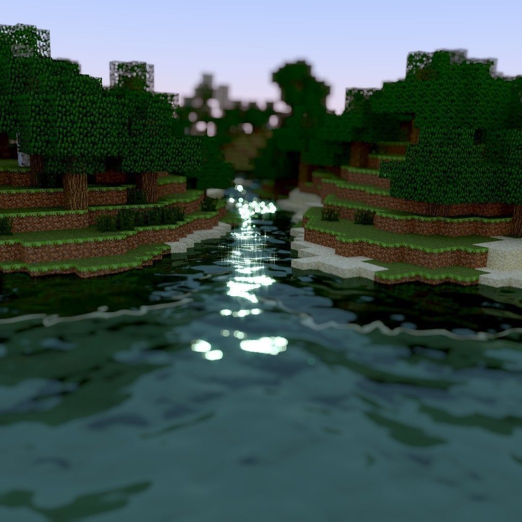 3d-Minecraft World with Relastic Water Low-poly 3D model_3