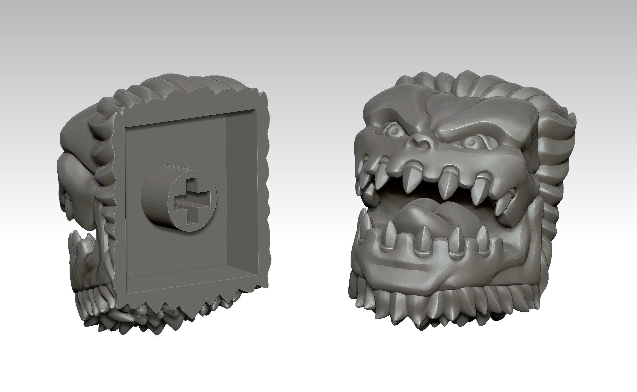 Jaw Titan - Keycap 3D for mechanical keyboard - AOT SNK -  3D print model_4