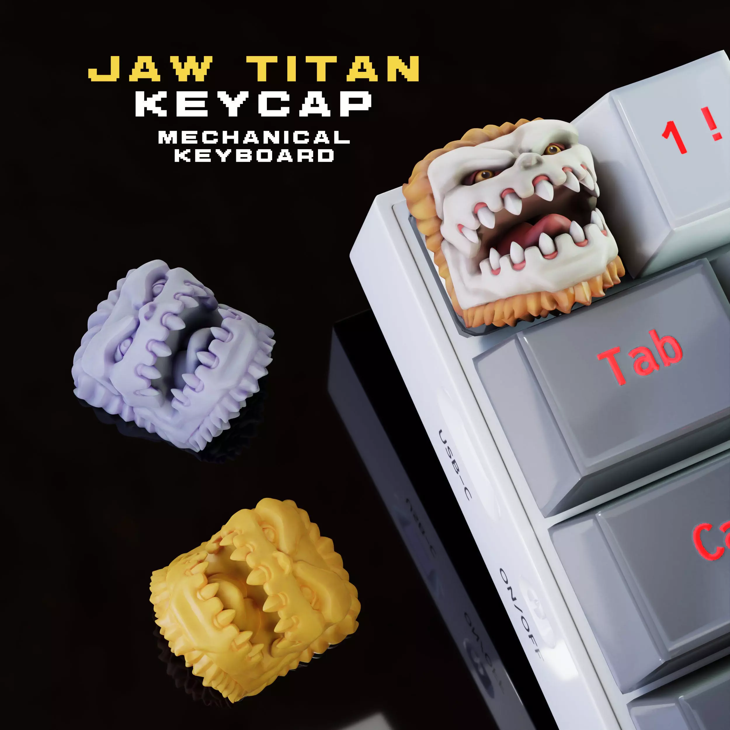 Jaw Titan - Keycap 3D for mechanical keyboard - AOT SNK -  3D print model_0
