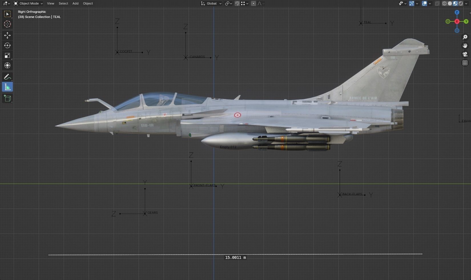 Dassault Rafale C - Rigged - High Resolution Cocpit Low-poly 3D model_23