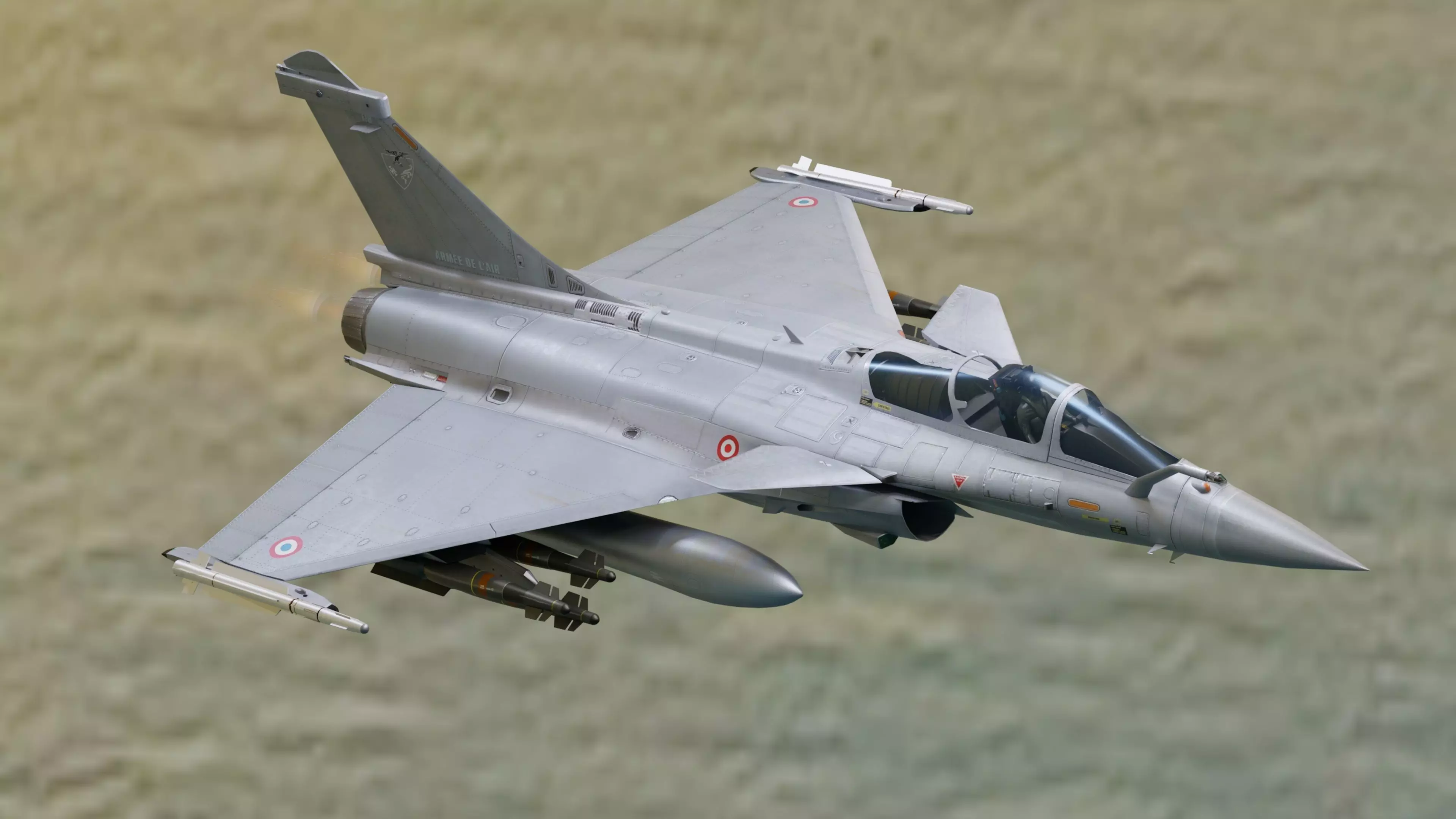 Dassault Rafale C - Rigged - High Resolution Cocpit Low-poly 3D model_0