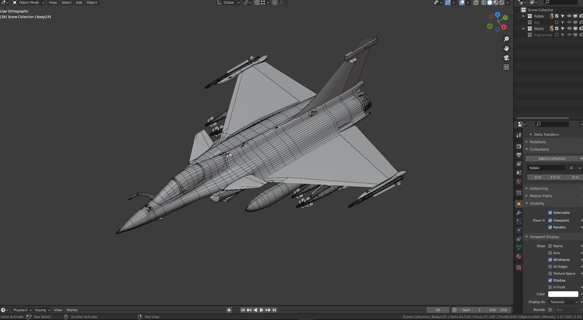 Dassault Rafale C - Rigged - High Resolution Cocpit Low-poly 3D model_25