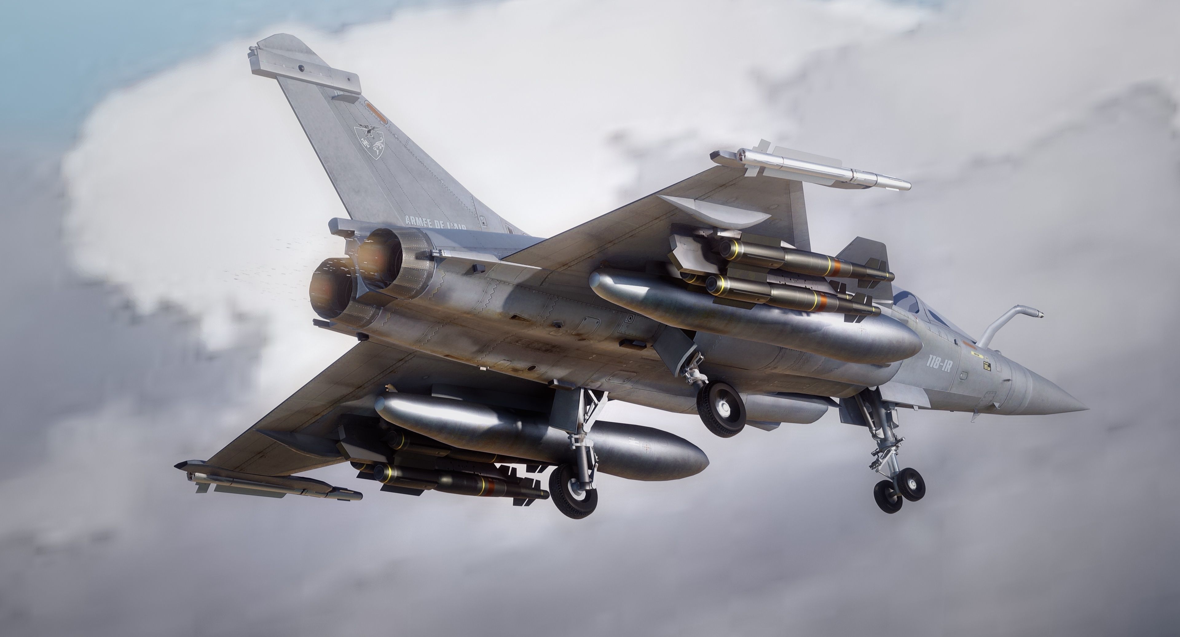 Dassault Rafale C - Rigged - High Resolution Cocpit Low-poly 3D model_15