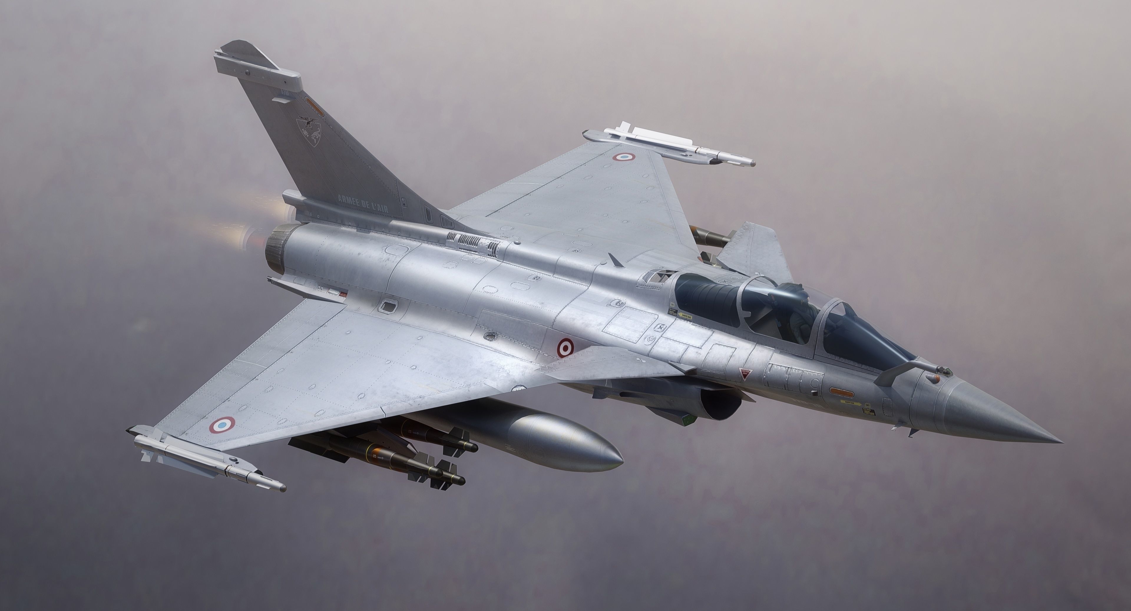 Dassault Rafale C - Rigged - High Resolution Cocpit Low-poly 3D model_9