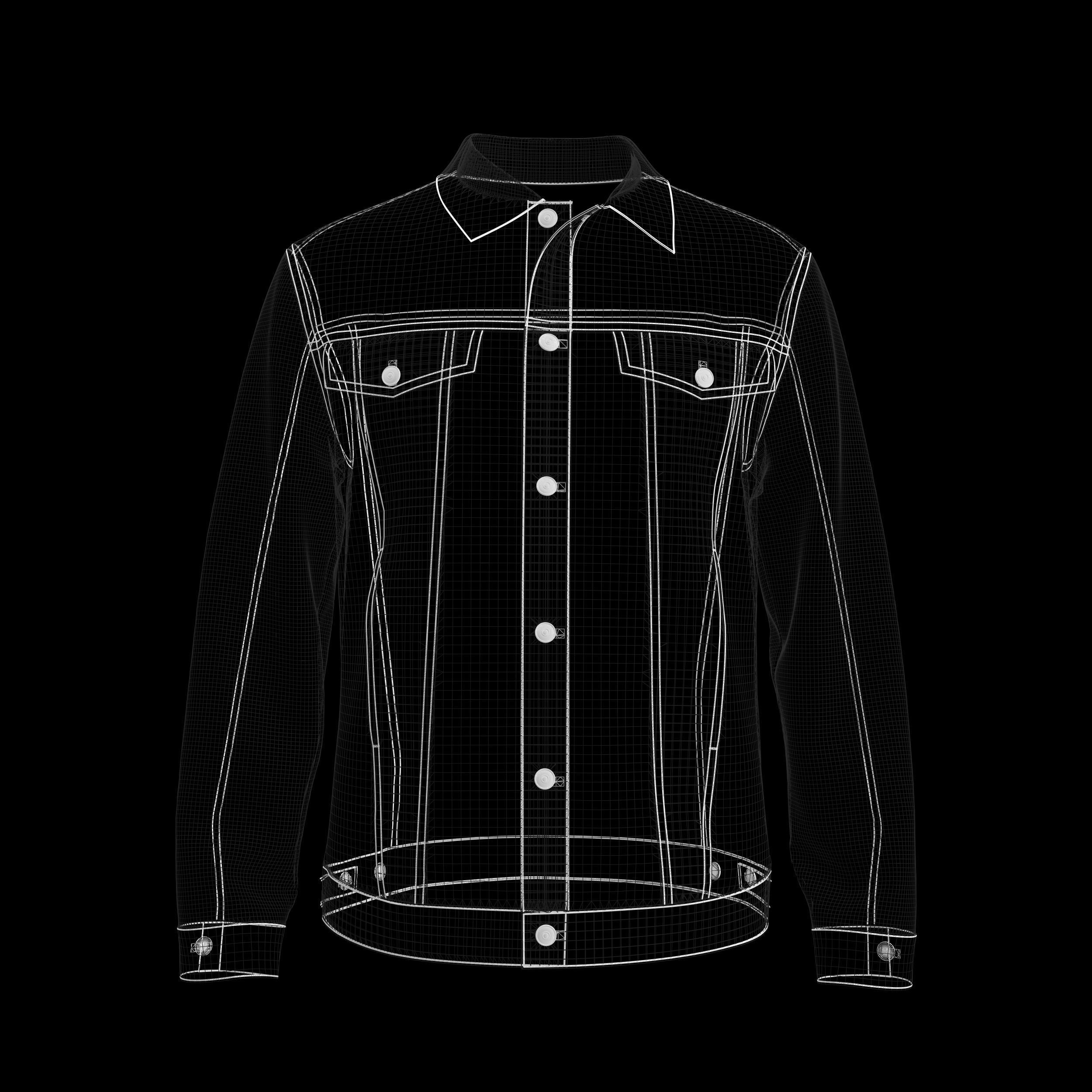 Denim Jacket 3d Model 3D model_13