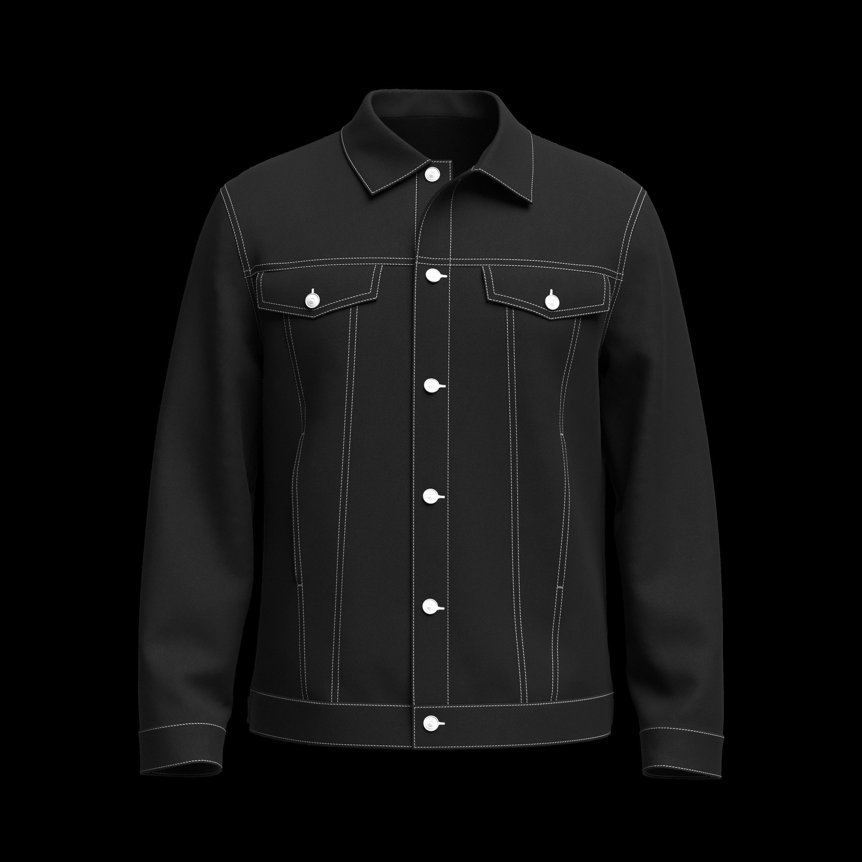 Denim Jacket 3d Model 3D model_12