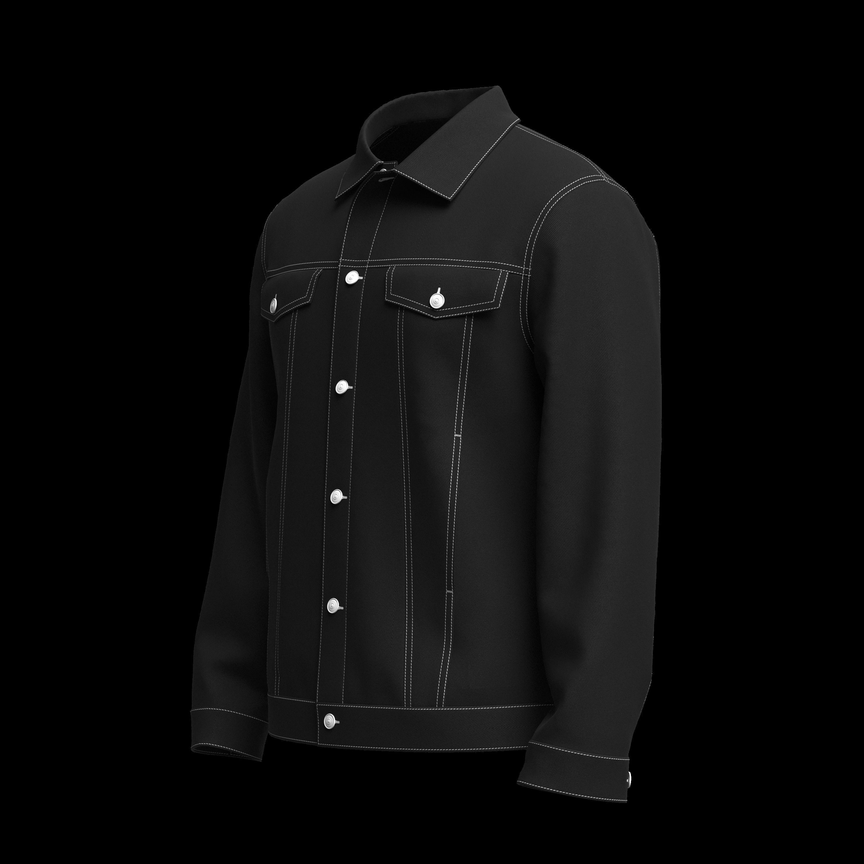 Denim Jacket 3d Model 3D model_11