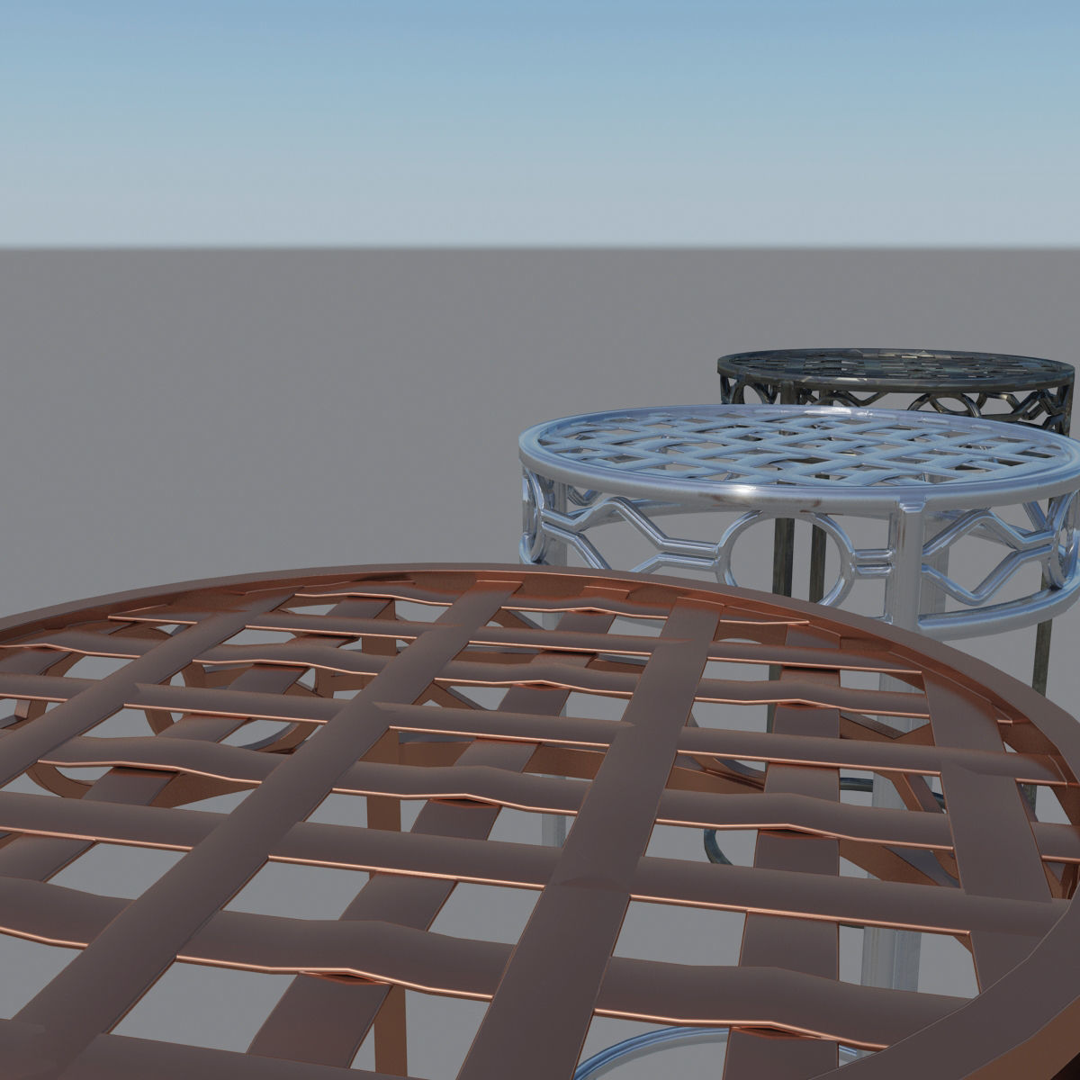 Small Metal Table 3D model_4