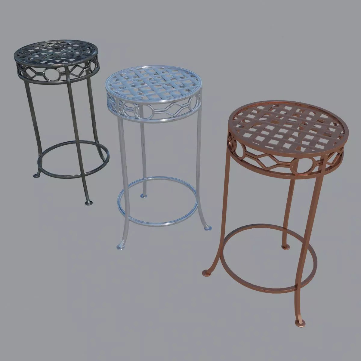 Small Metal Table 3D model_0