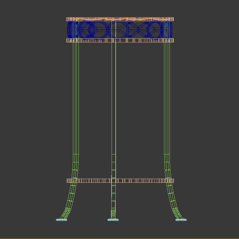 Small Metal Table 3D model_8