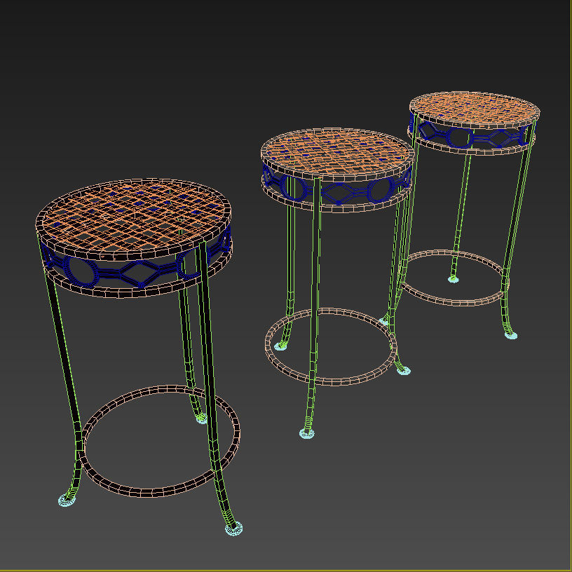Small Metal Table 3D model_6